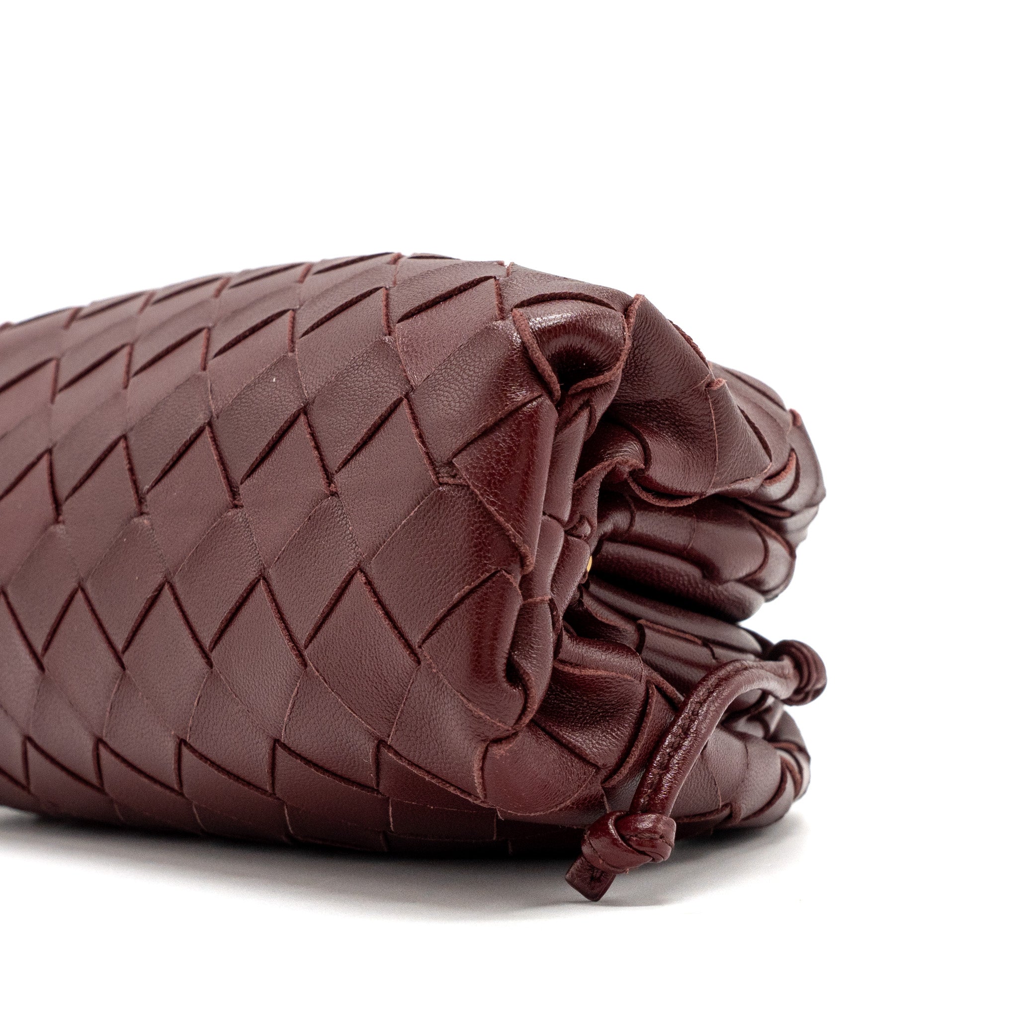 bottega-veneta-mini-pouch-lambskin-dark-red-ghw