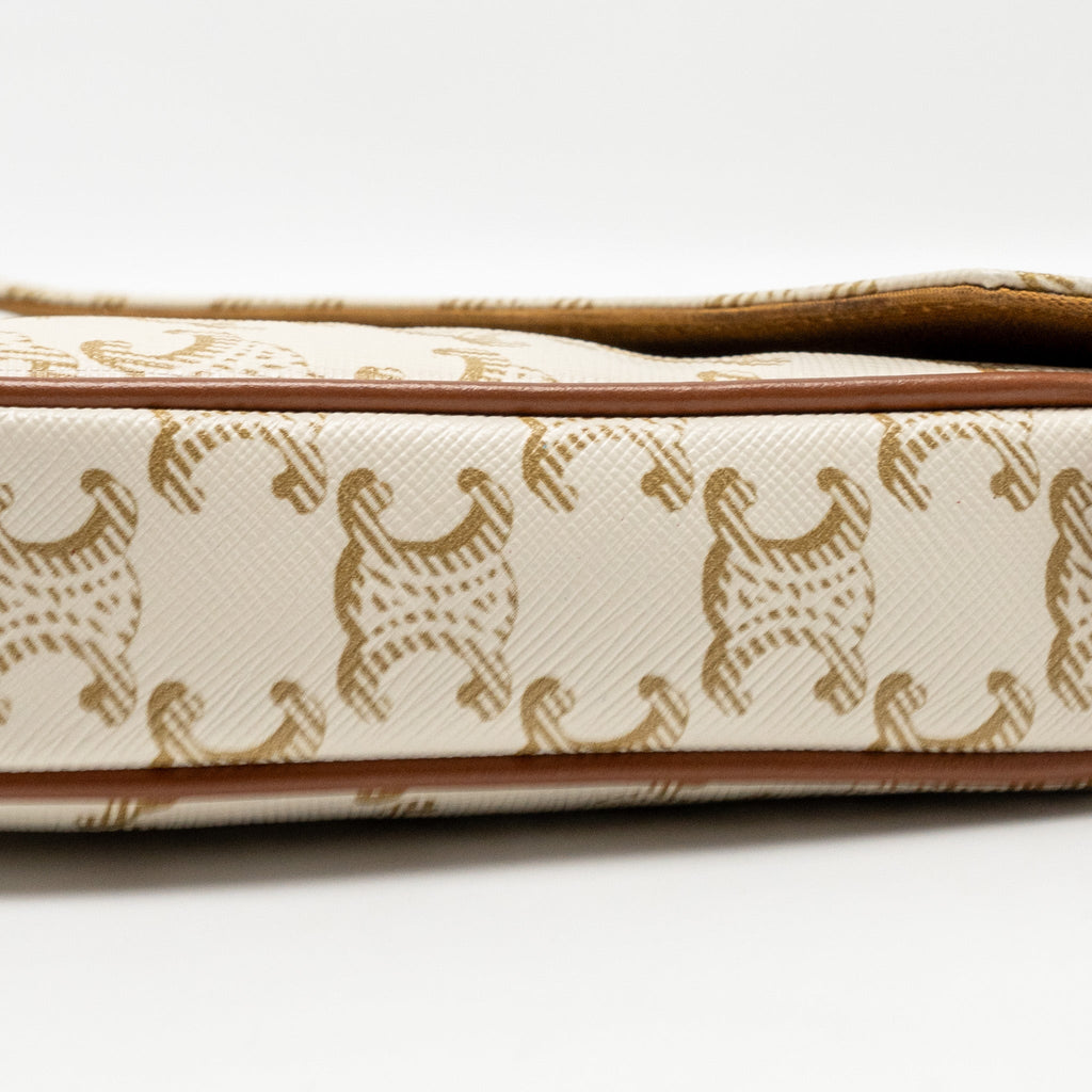 celine-triangle-shoulder-bag-triomphe-canvas-white-tan