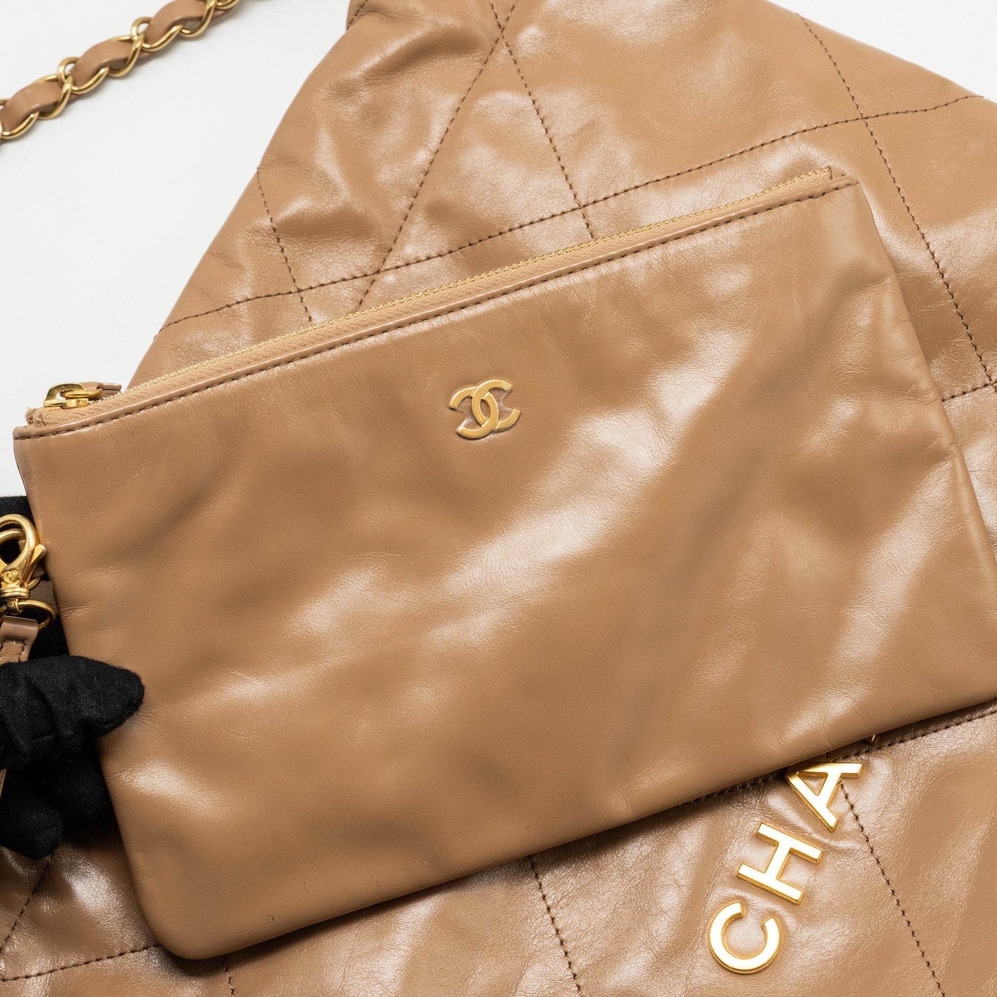 chanel-small-22-bag-shiny-calfskin-dark-beige-ghwmicrochip