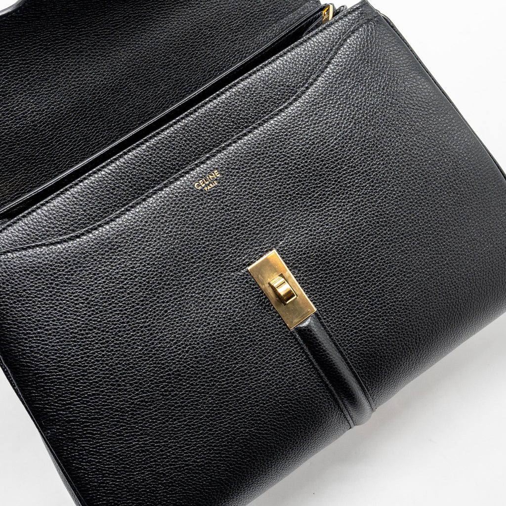 celine-16-bag-grained-calfskin-black-ghw-1