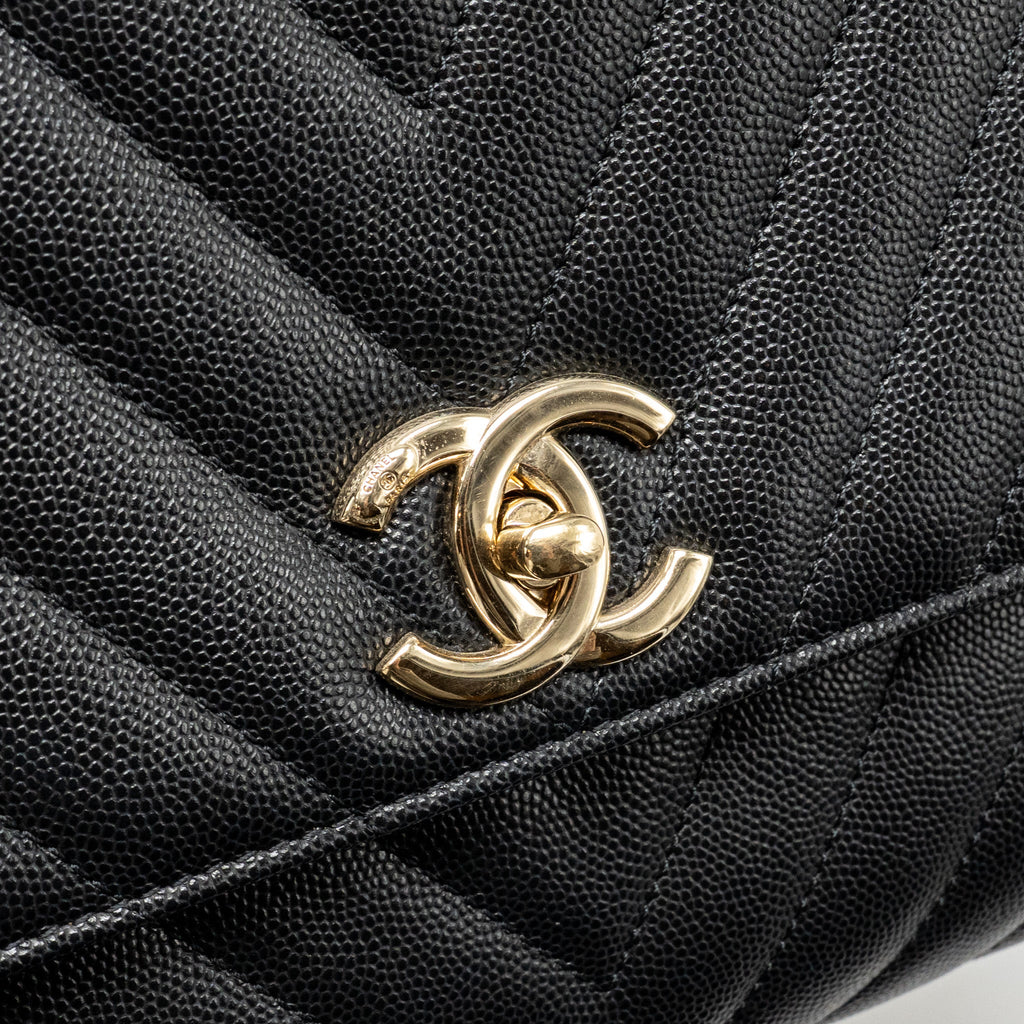 chanel-medium-chevron-coco-handle-caviar-black-burgundy-handle-lghw-copy