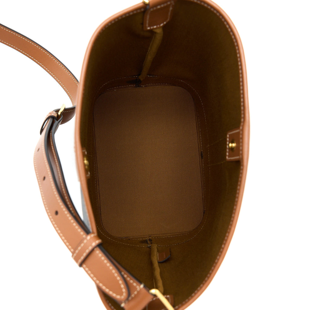 celine-small-bucket-bag-triomphe-canvas-leather-tan-ghw