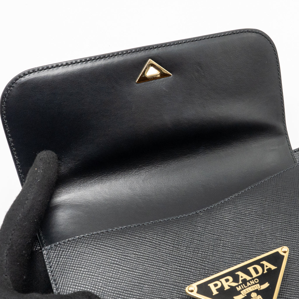 prada-saffiano-leather-flap-shoulder-bag-calfskin-black-ghw