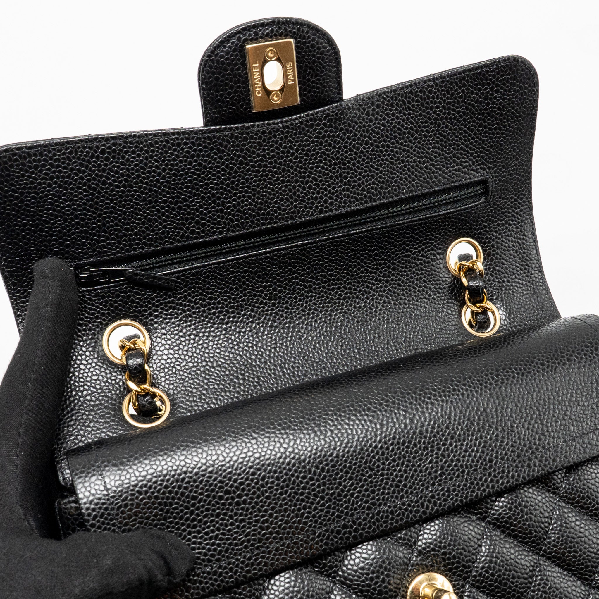 chanel-small-classic-double-flap-bag-caviar-black-ghwmicrochip-2