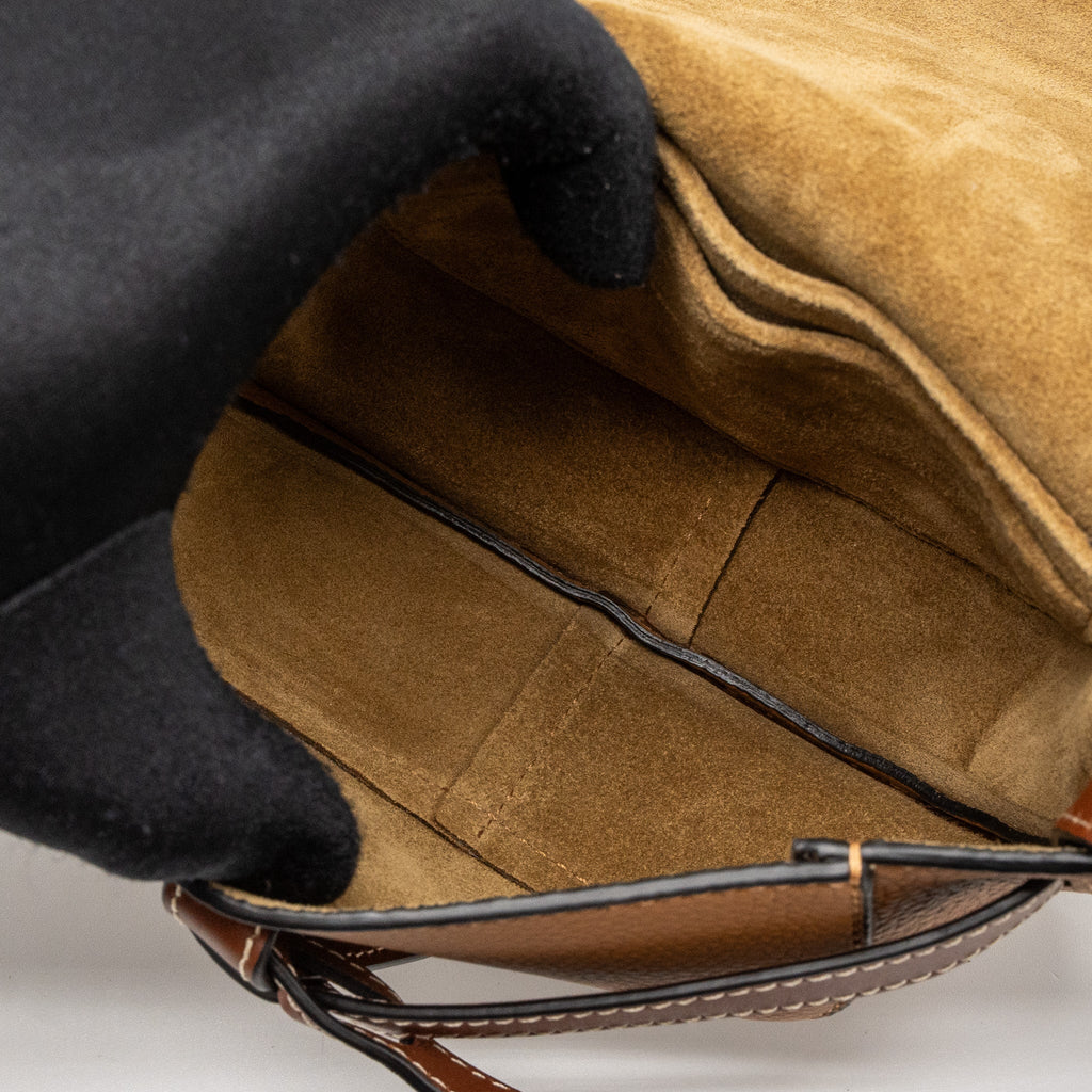 loewe-mini-gate-grained-calfskin-brown-ghw