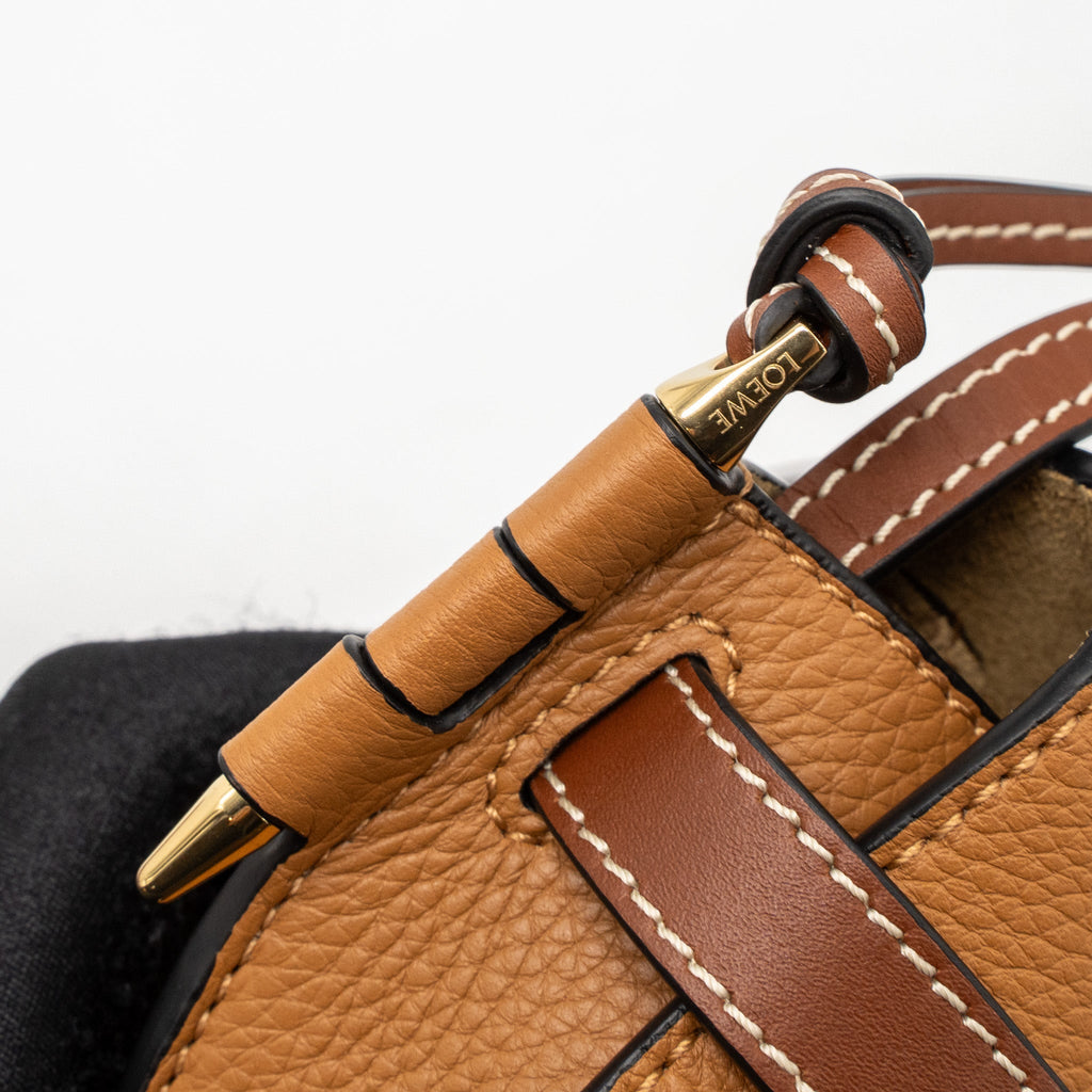 loewe-mini-gate-grained-calfskin-brown-ghw