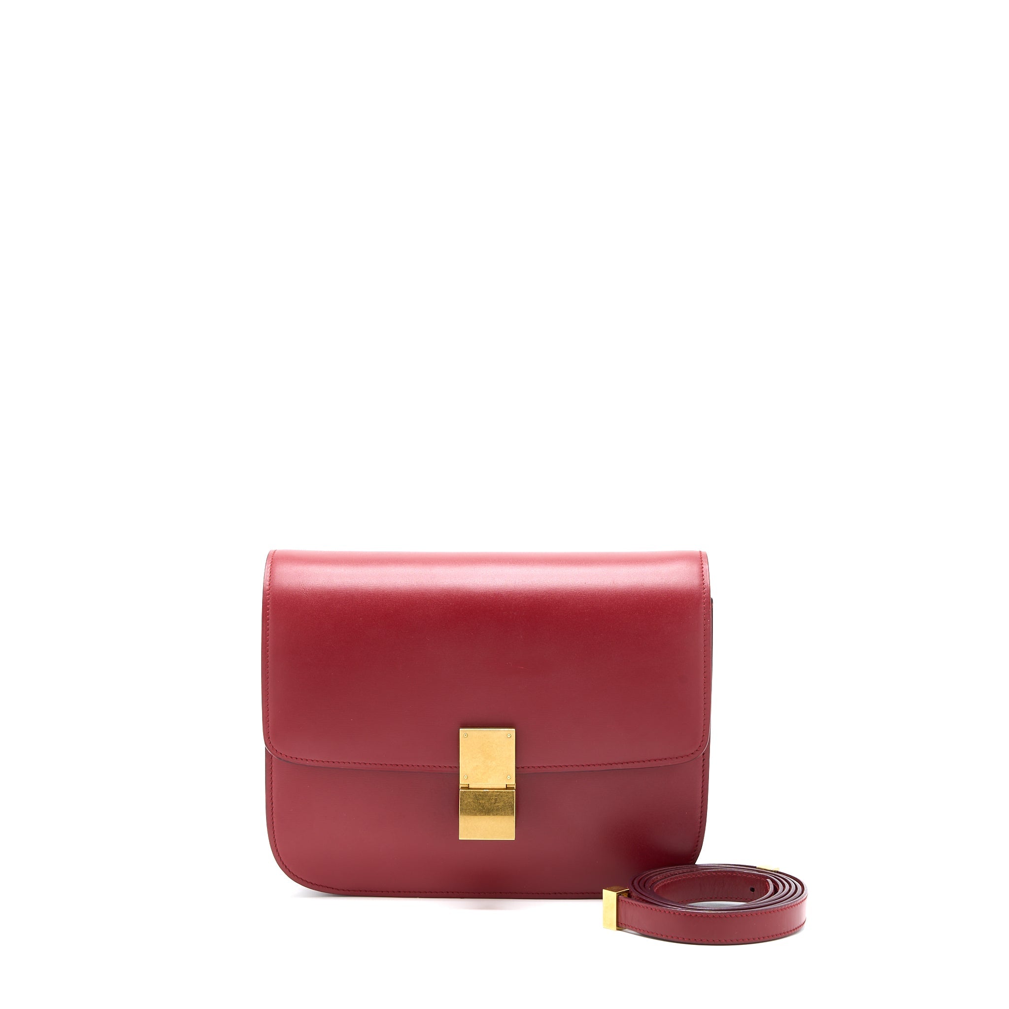 celine-medium-classic-box-calfskin-red-brushed-ghw-1