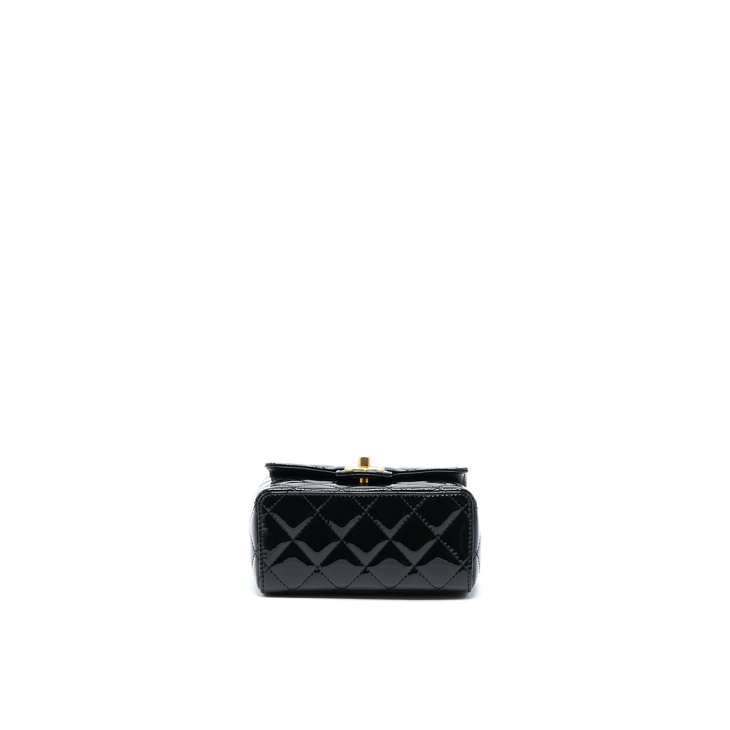 chanel-22k-square-flap-bag-patent-black-brushed-ghwmicrochip