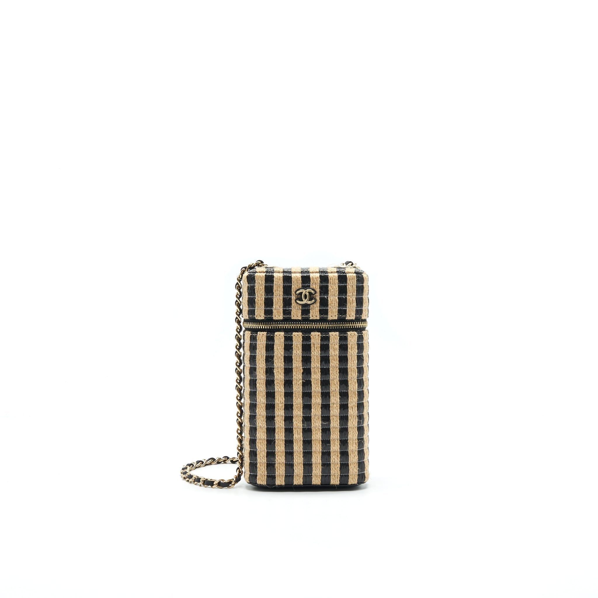 chanel-vanity-phone-holder-with-chain-black-beige-ghw