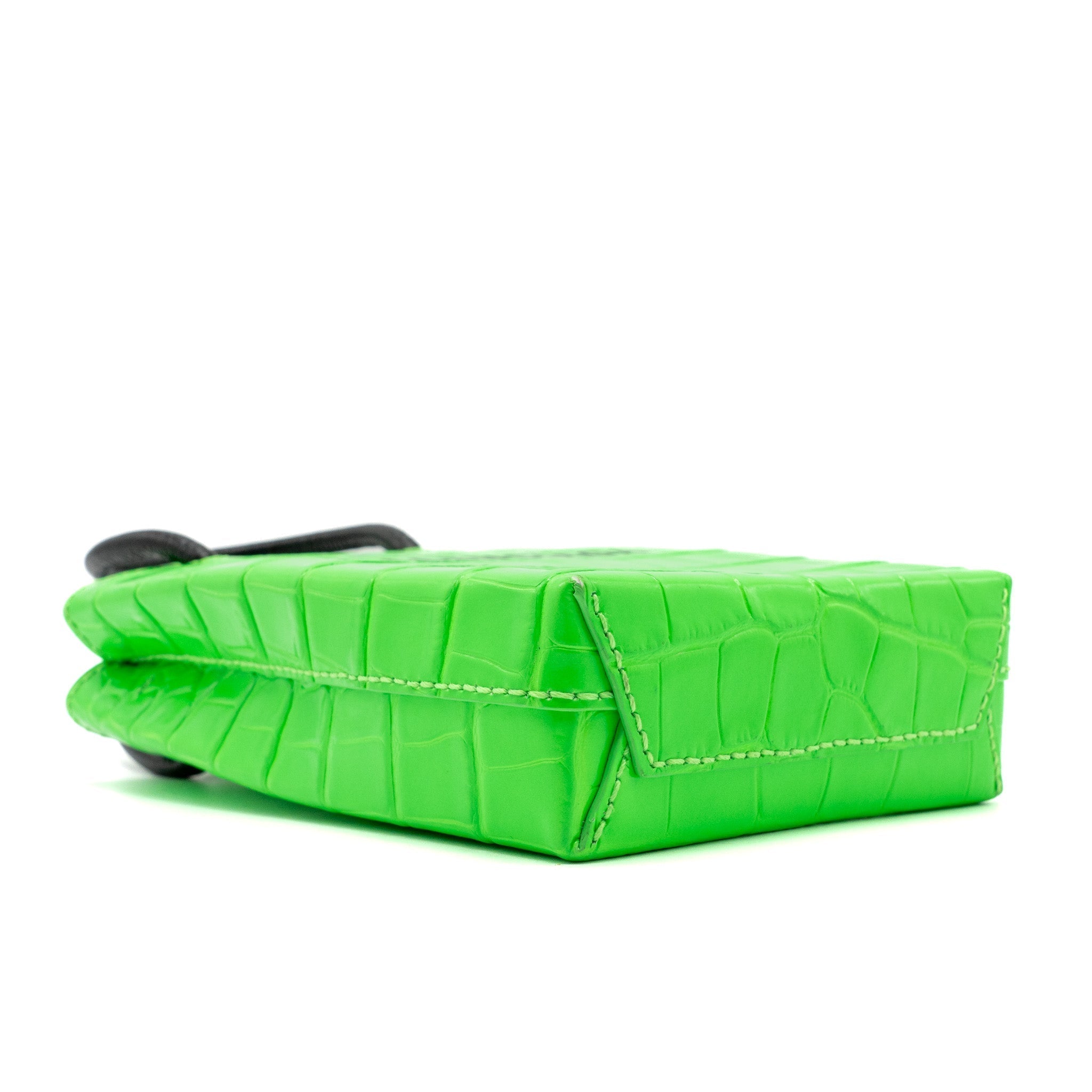 balenciaga-shopping-iphone-holder-crocodile-embossed-leather-green-black-shw
