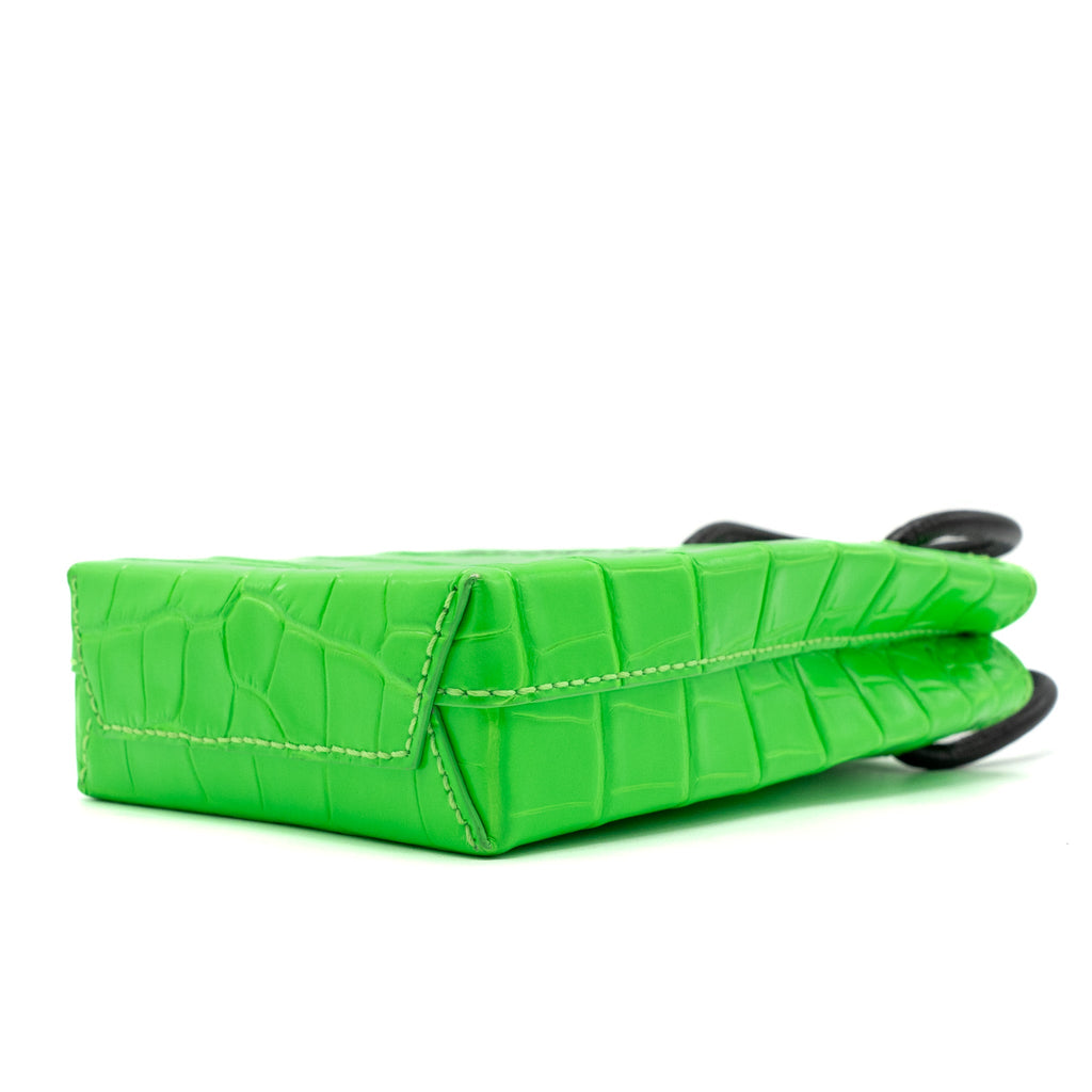 balenciaga-shopping-iphone-holder-crocodile-embossed-leather-green-black-shw