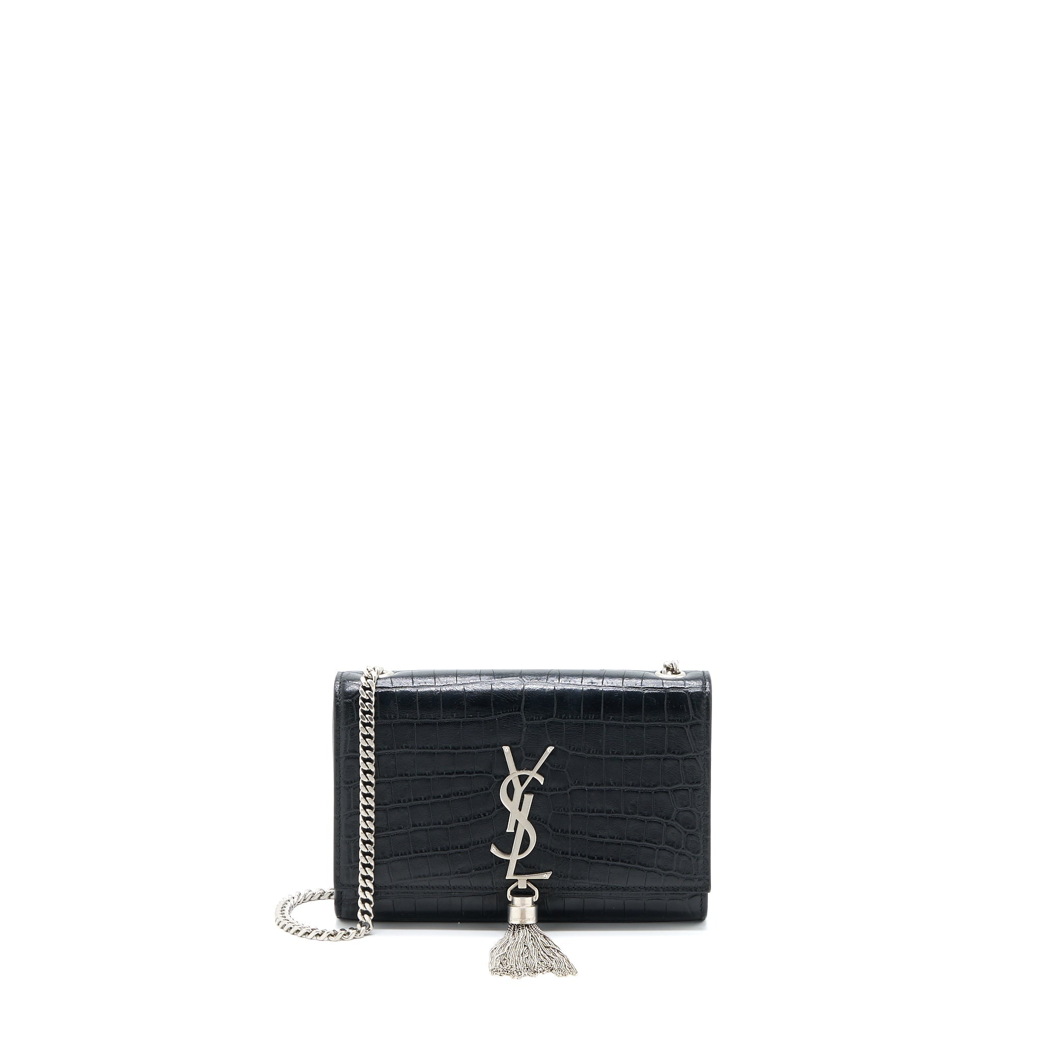 saint-laurent-kate-tassel-croc-embossed-calfskin-black-shw