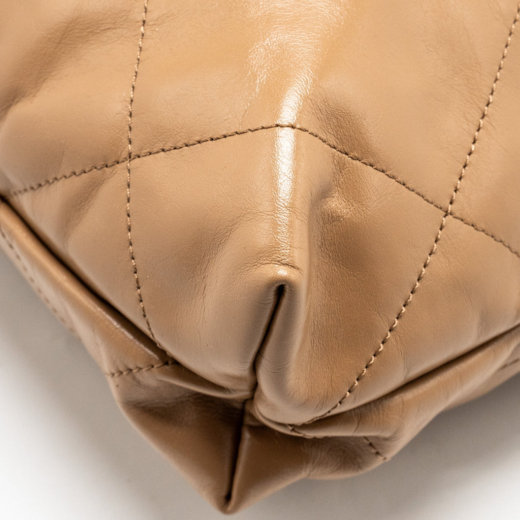 chanel-small-22-bag-shiny-calfskin-dark-beige-ghwmicrochip