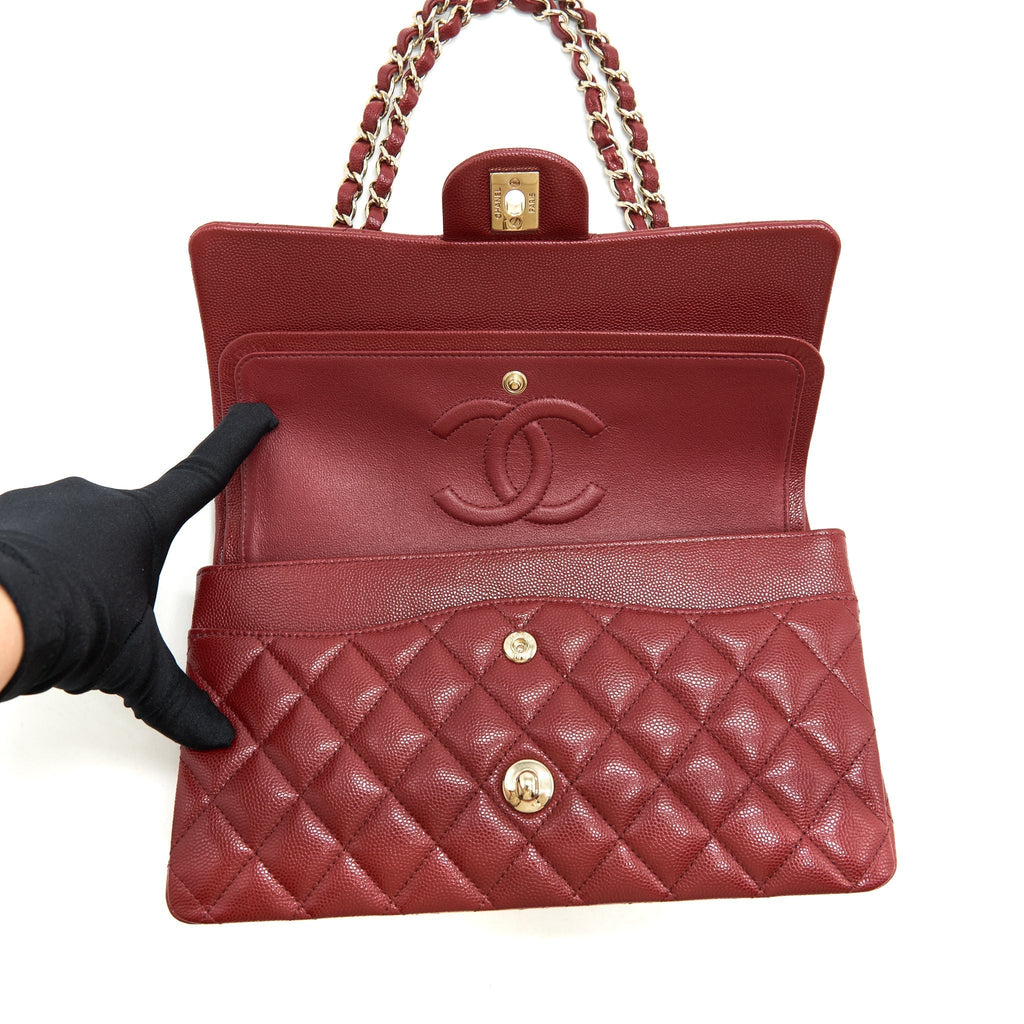 chanel-medium-classic-double-flap-bag-caviar-dark-red-lghw