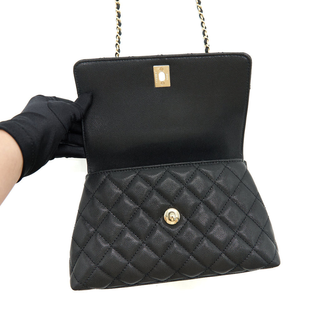 chanel-small-coco-handle-caviar-black-lghw-with-red-embossed-handle