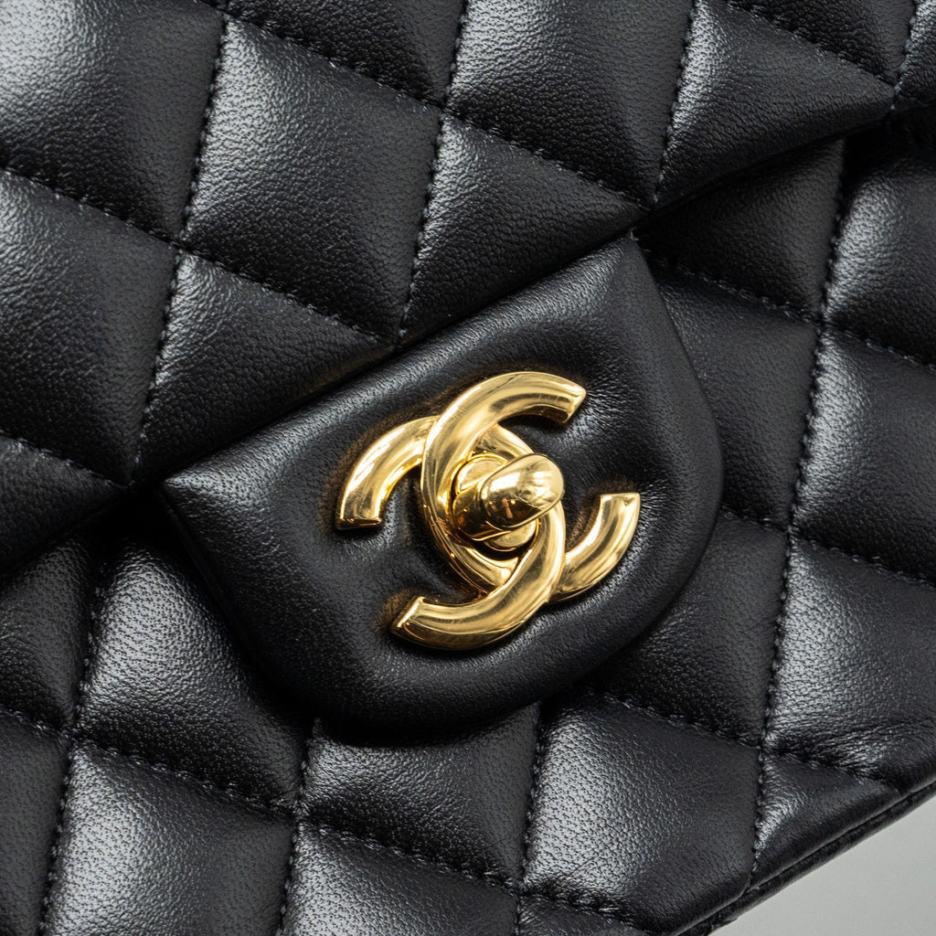 chanel-small-classic-double-flap-bag-lambskin-black-ghw-copy