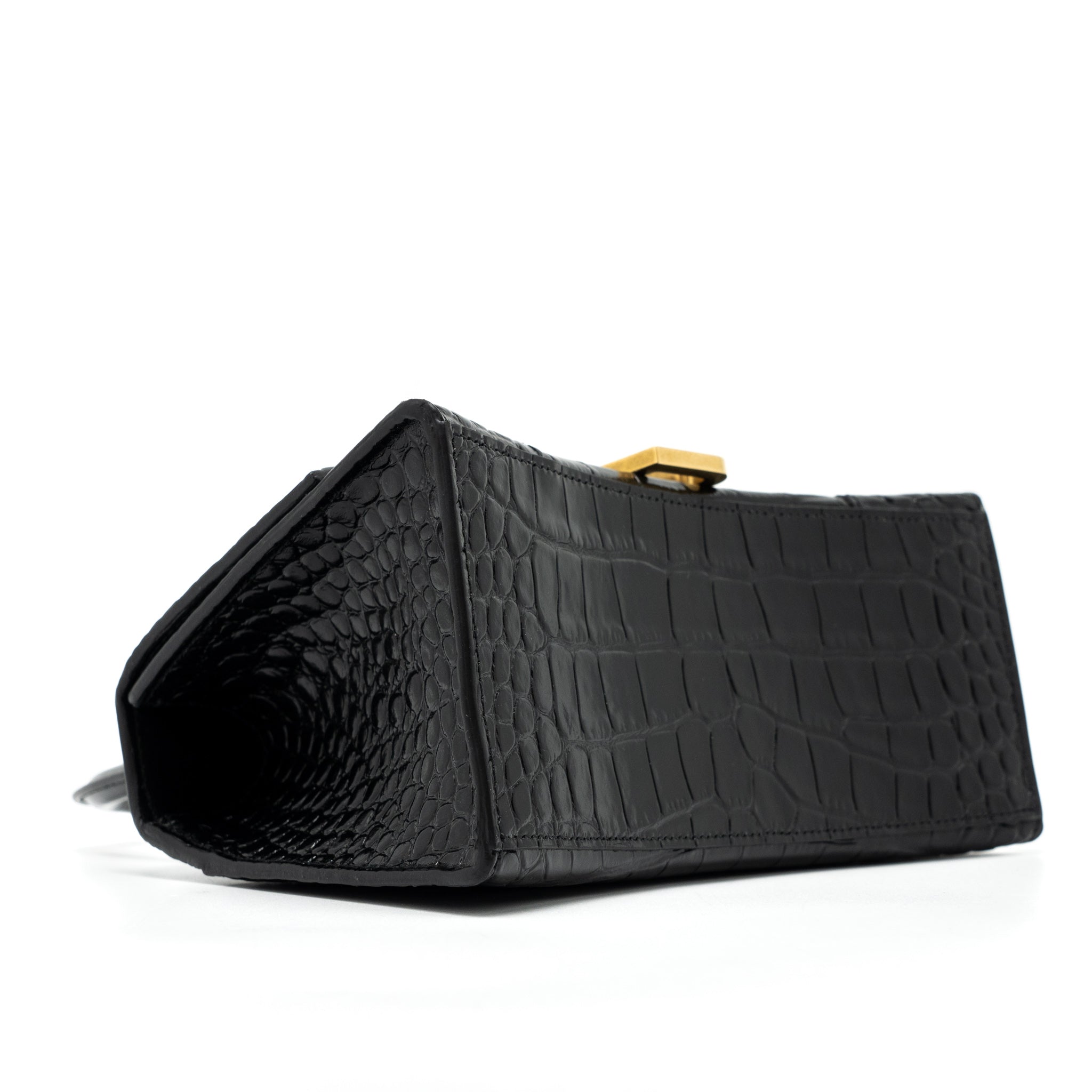 balenciaga-hourglass-small-handbag-croc-embossed-calfskin-black-ghw