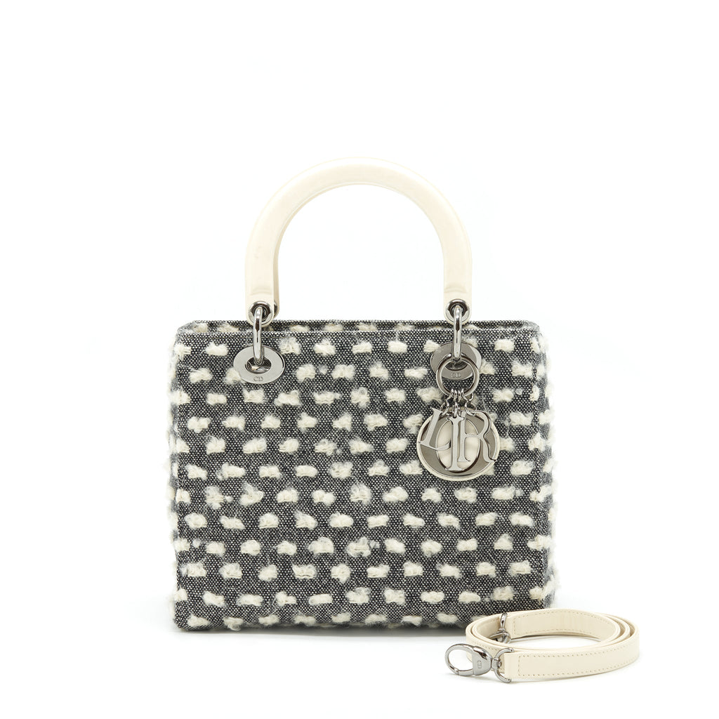 dior-vintage-medium-lady-dior-cotton-design-grey-white-shw