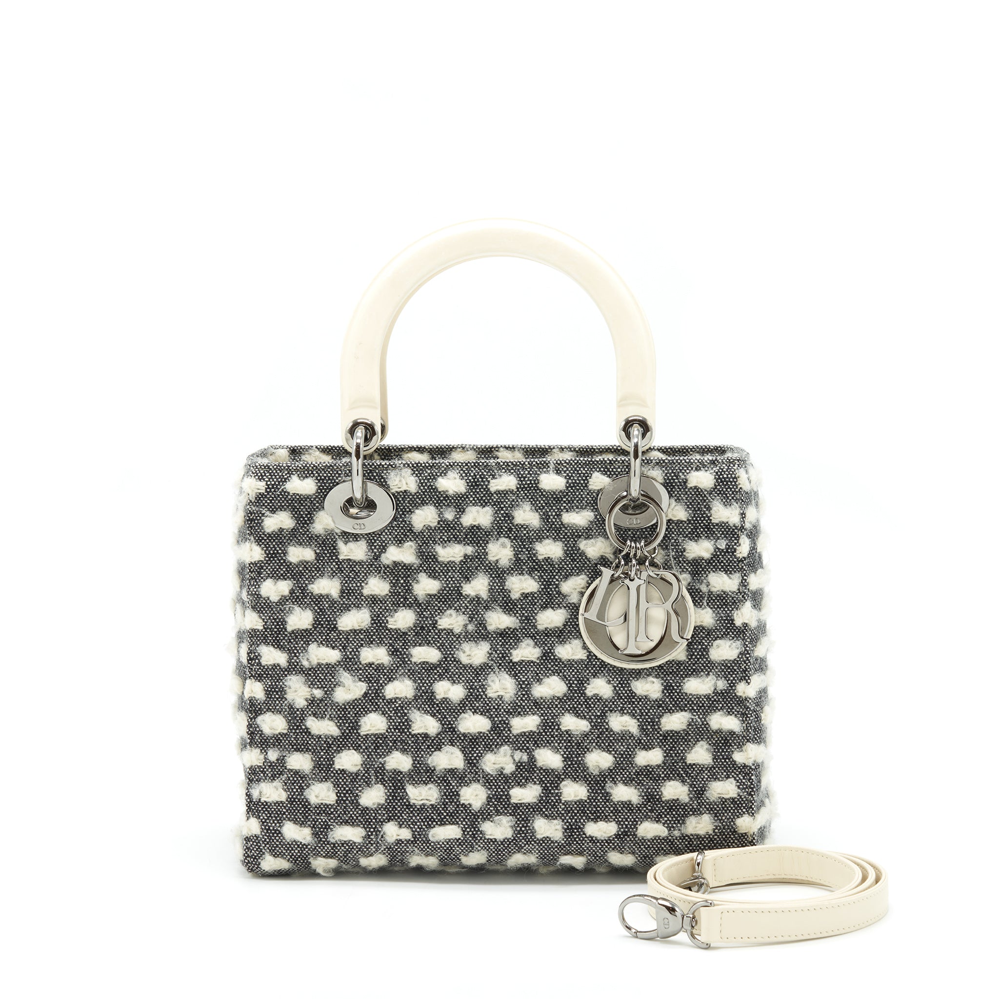 dior-vintage-medium-lady-dior-cotton-design-grey-white-shw