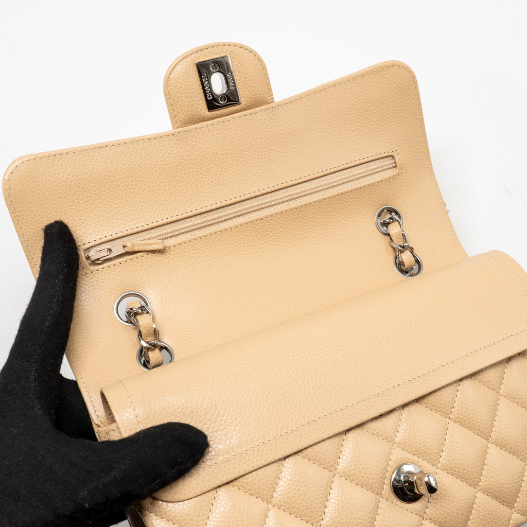 chanel-small-classic-double-flap-bag-caviar-beige-shw-microchip-copy