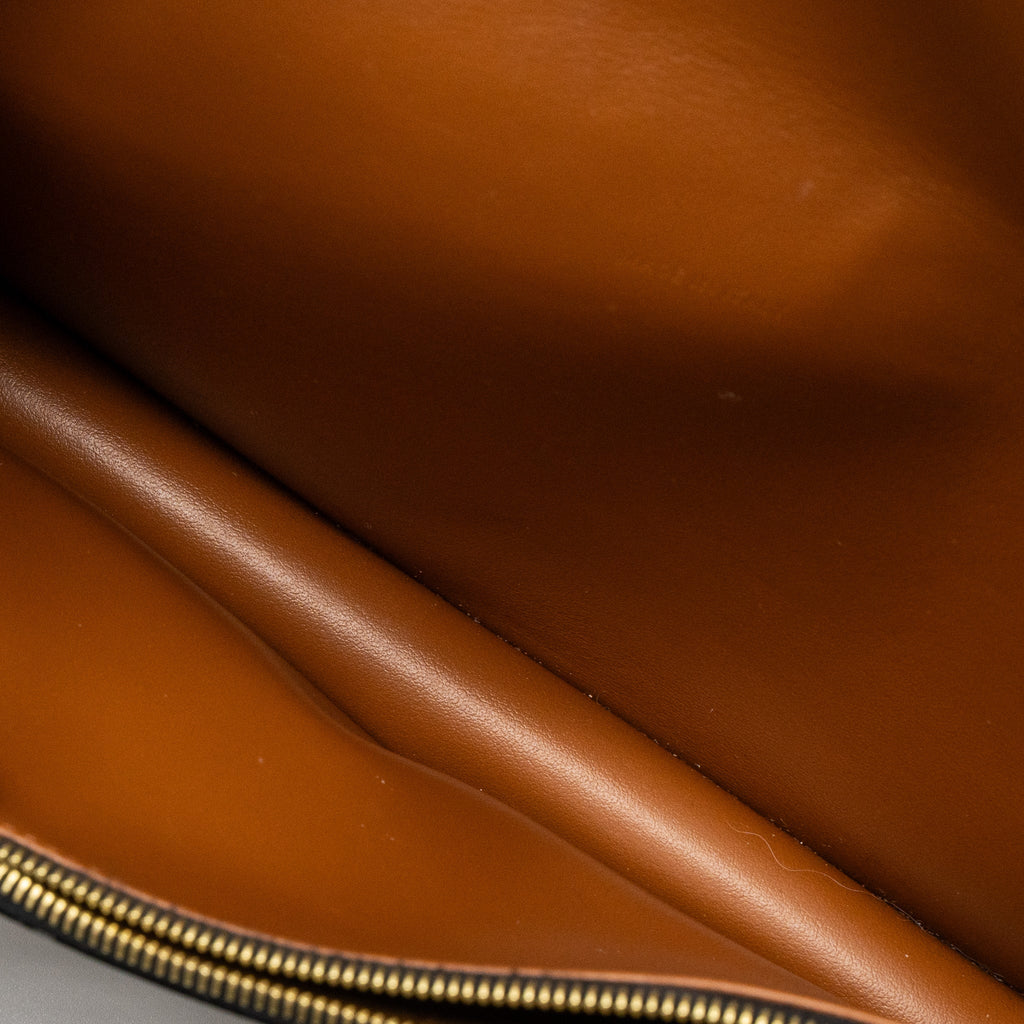 celine-wallet-on-strap-triomphe-canvas-smooth-lambskin-tan-ghw