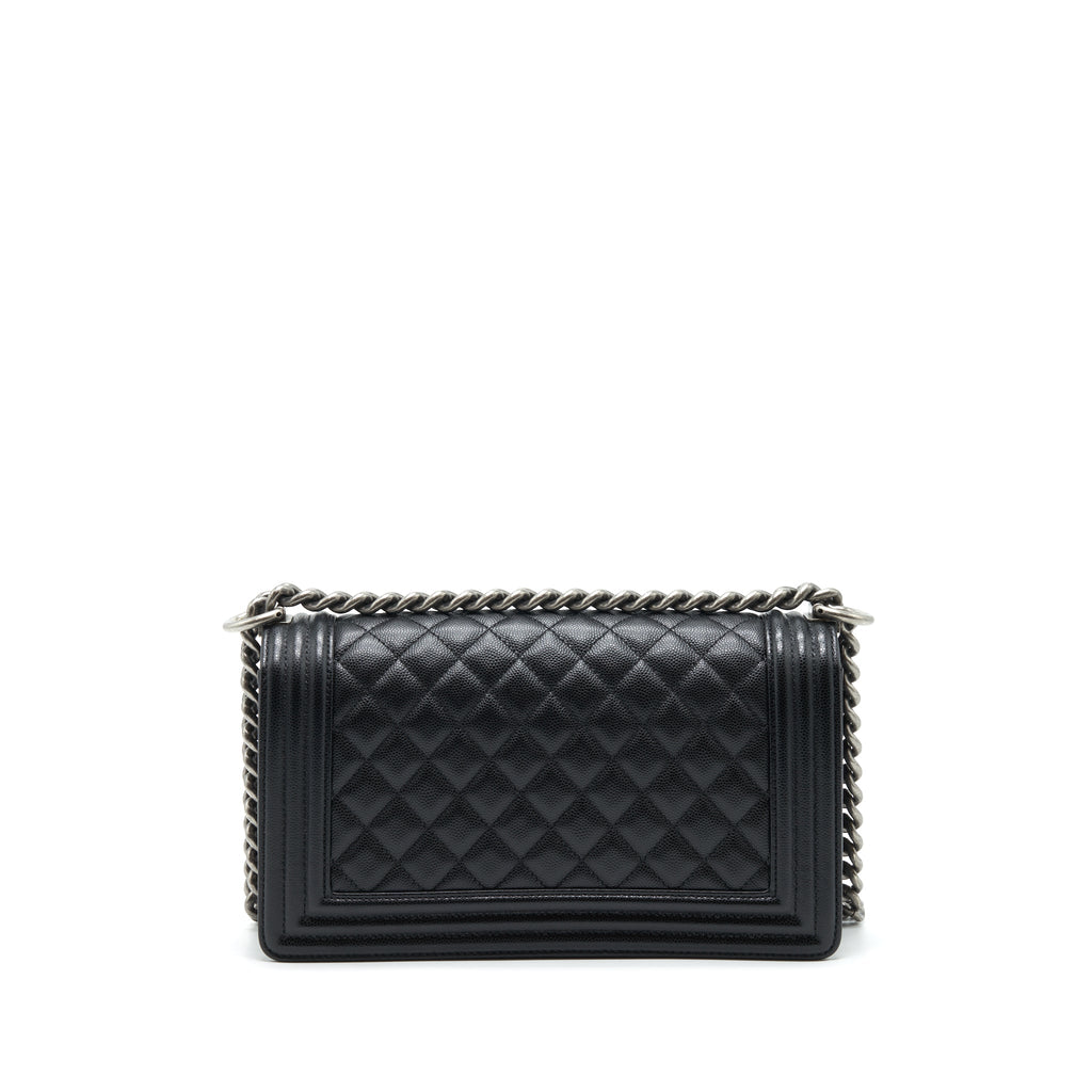chanel-leboy-boy-bag-medium-caviar-black-ruthenium-sliver-hardware