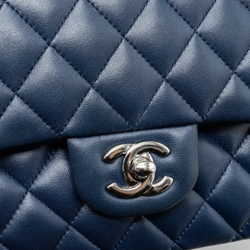 copy-of-chanel-medium-classic-double-flap-bag-lambskin-dark-blue-shw