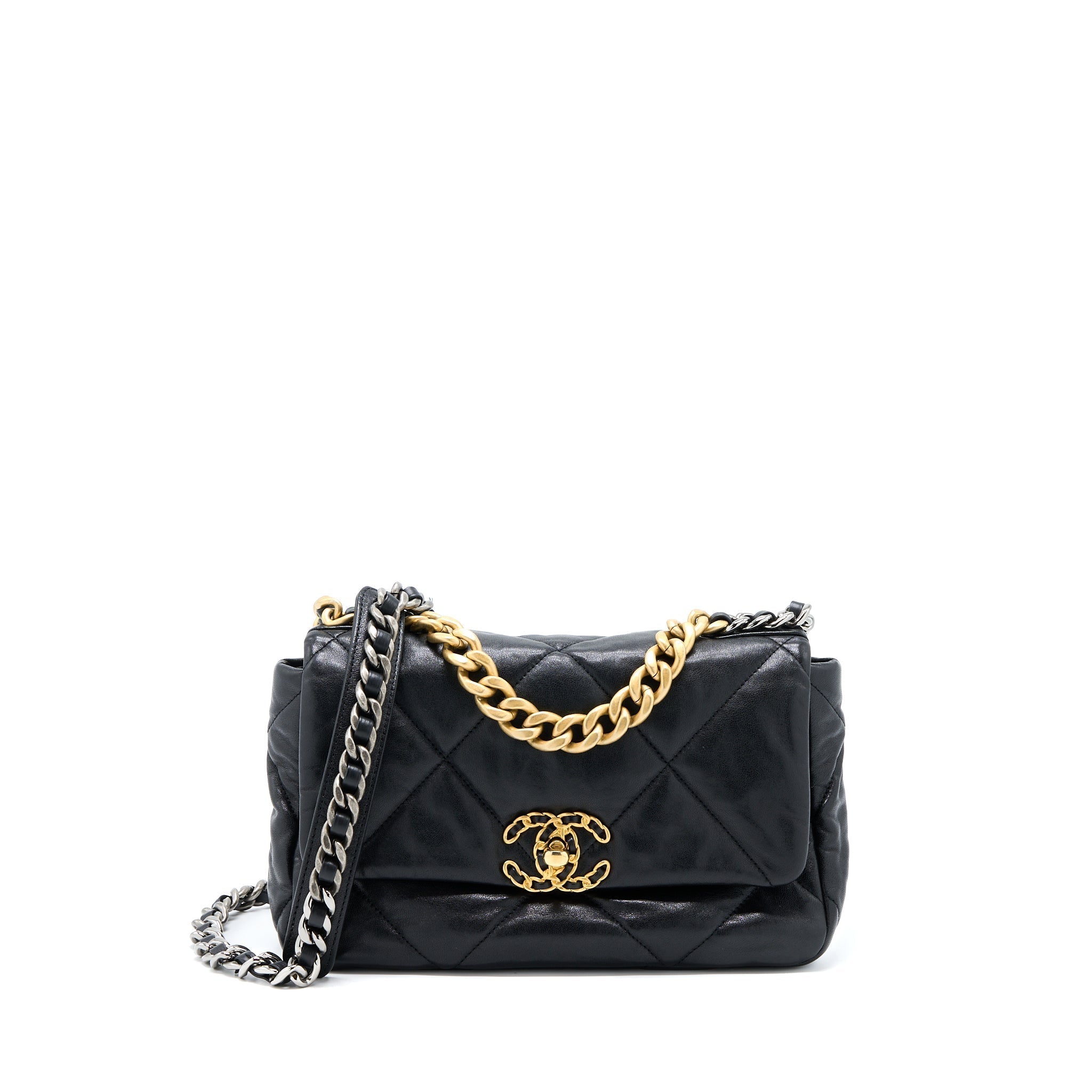 chanel-small-19-bag-goatskin-black-multicolour-hardware