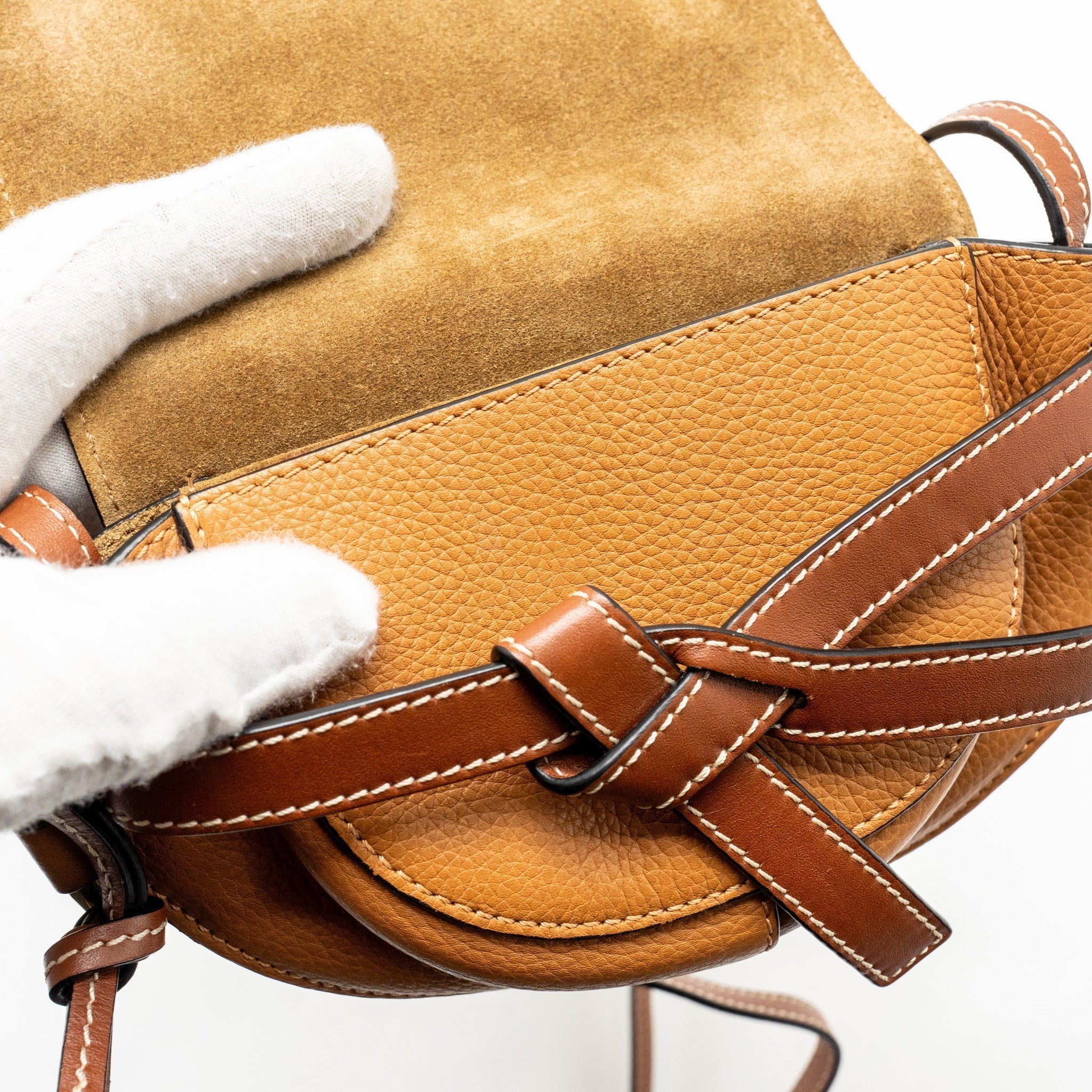 loewe-mini-gate-bag-grained-calfskin-brown-ghw-copy-1