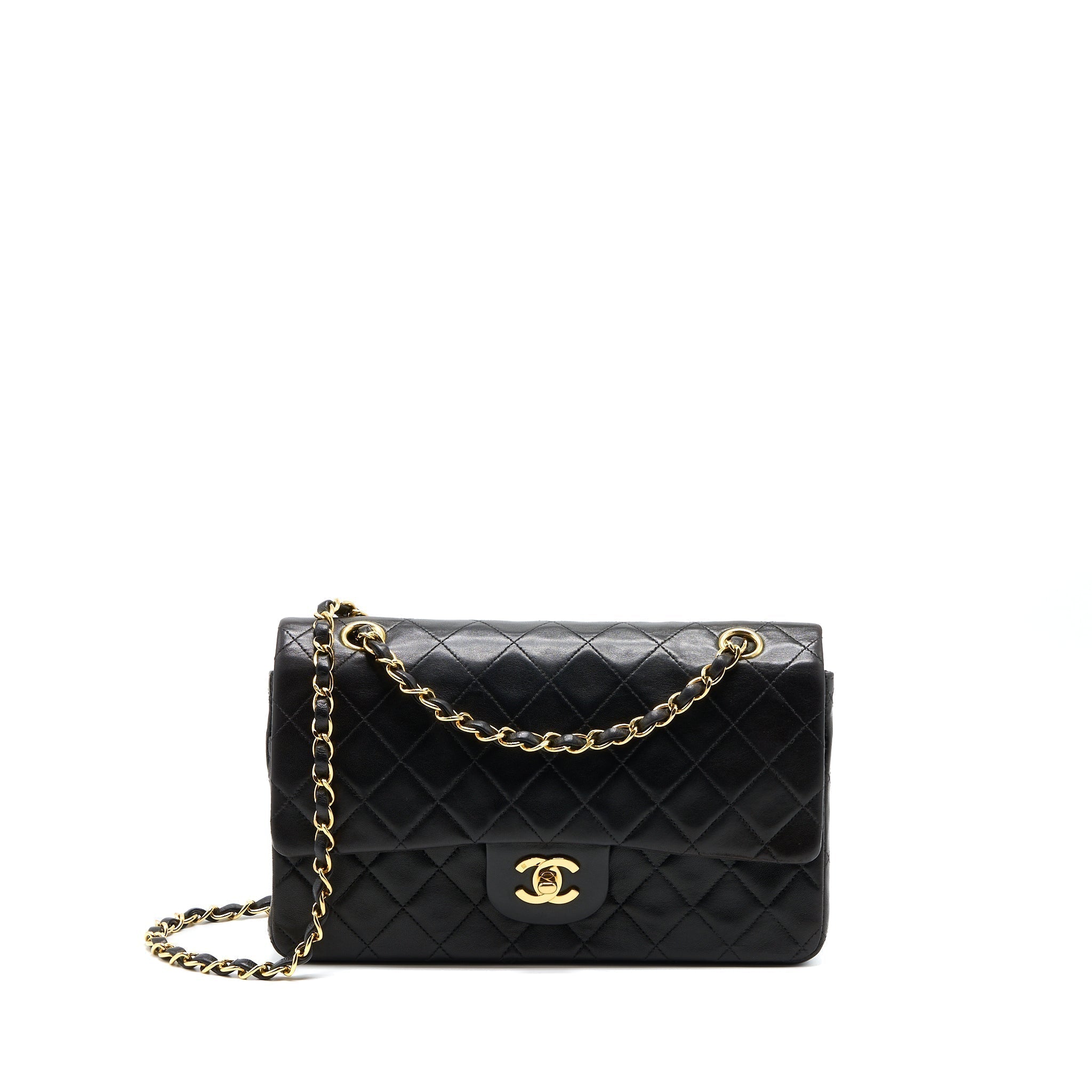 chanel-vintage-classic-double-flap-bag-lambskin-black-ghw