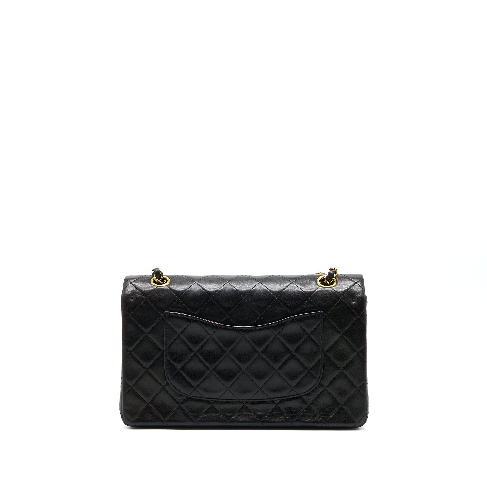chanel-vintage-classic-double-flap-bag-lambskin-black-ghw
