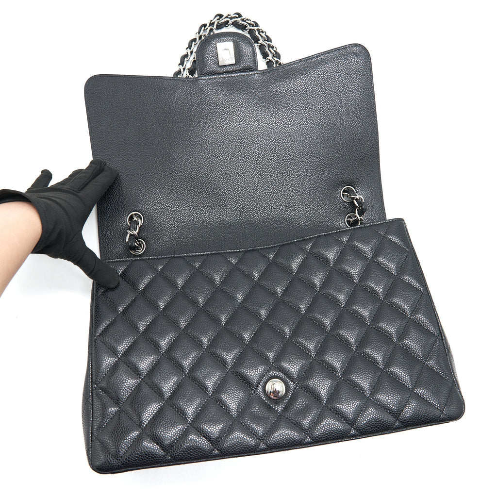 chanel-cavier-classic-maxi-single-flap-bag-black-shw