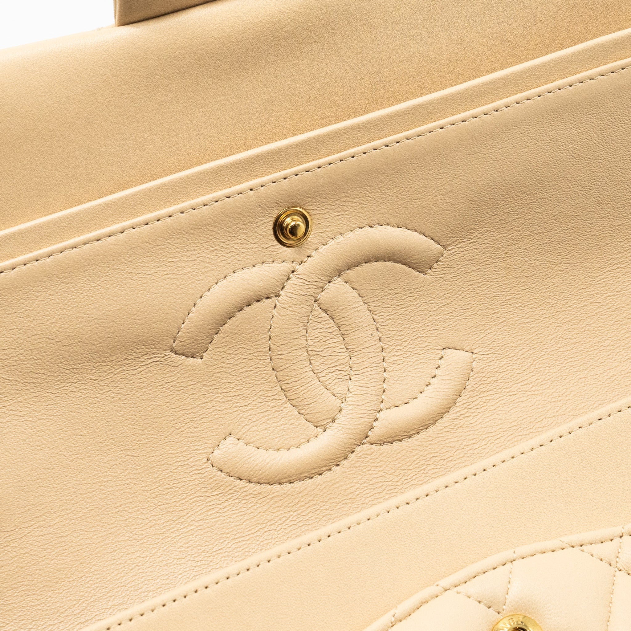 chanel-medium-classic-double-flat-bag-lambskin-beige-ghw