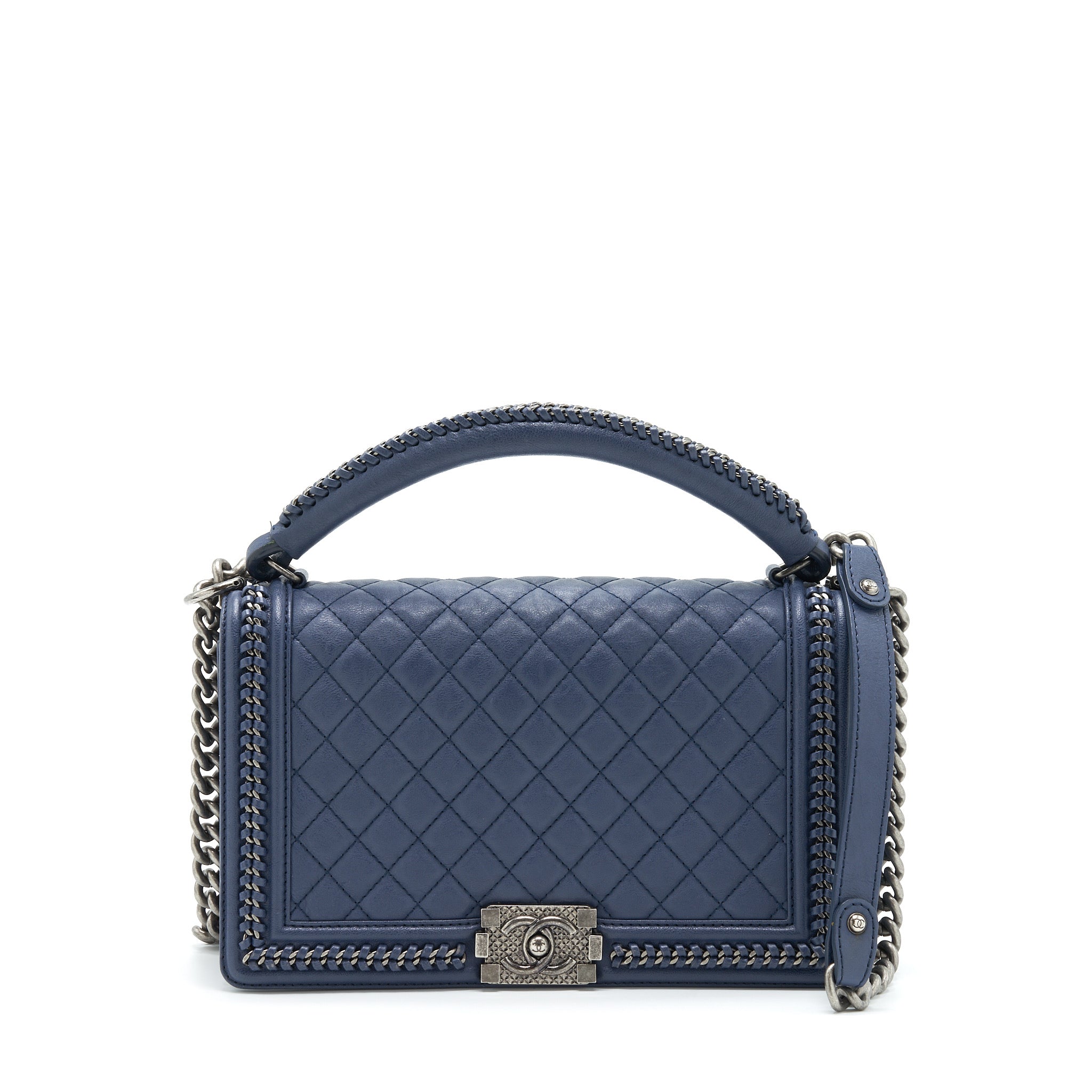 chanel-boy-bag-with-top-handle-navy-ruthenium-sliver-hardware
