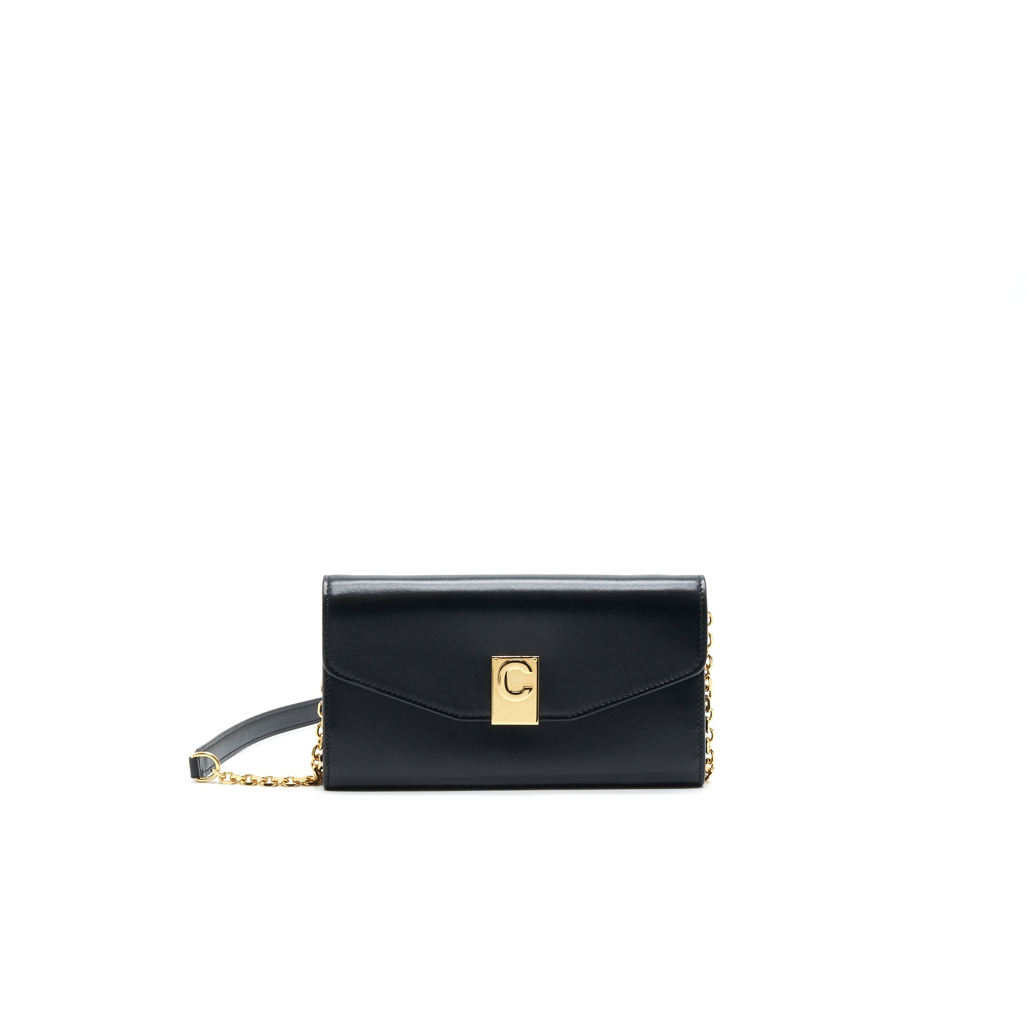 celine-calfskin-c-wallet-on-chain-bag-black-ghw