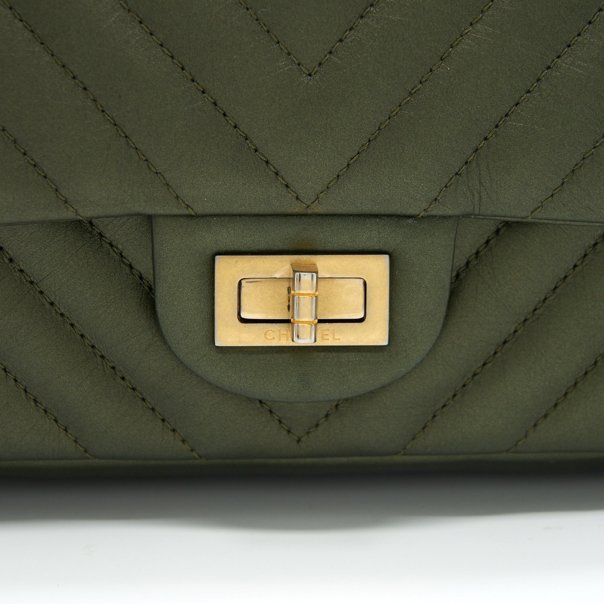 chanel-small-2-55-reissue-flap-bag-dark-green-brushed-gold-hardware