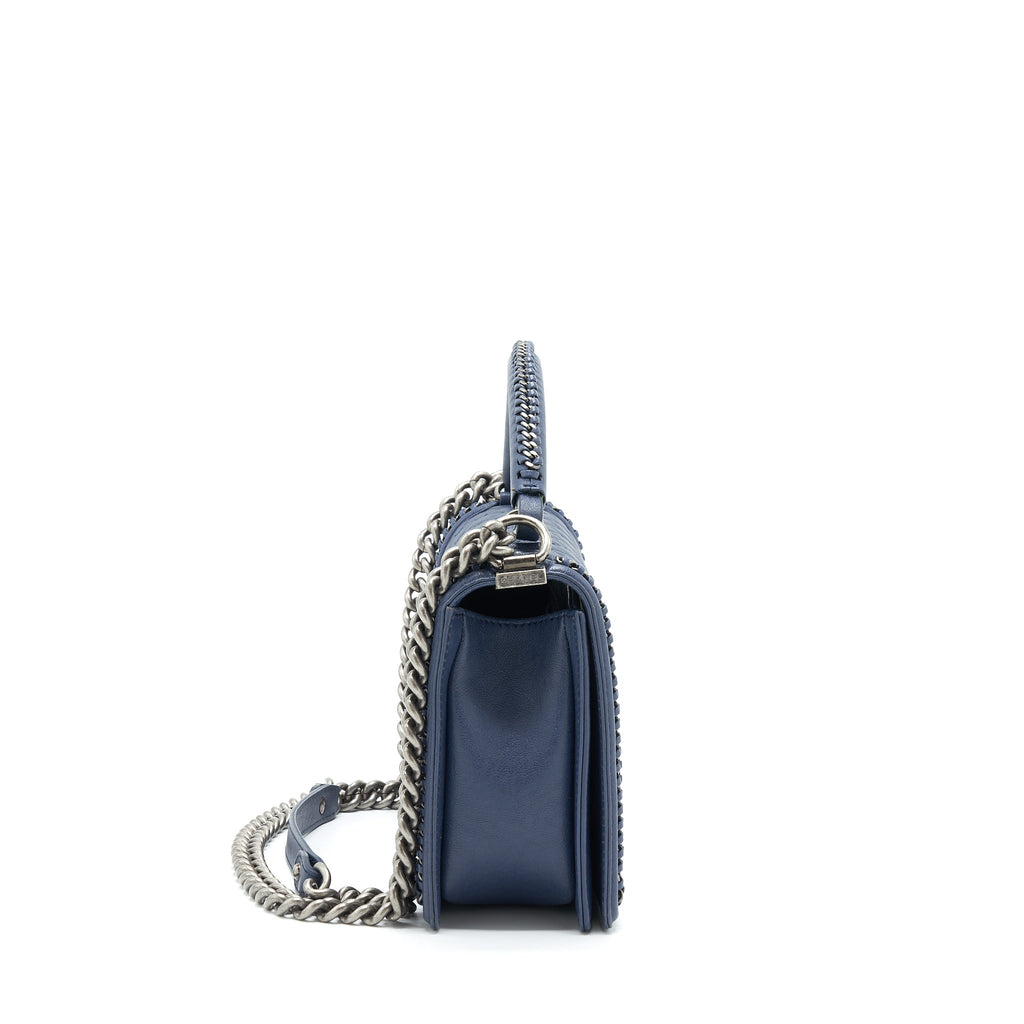 chanel-boy-bag-with-top-handle-navy-ruthenium-sliver-hardware