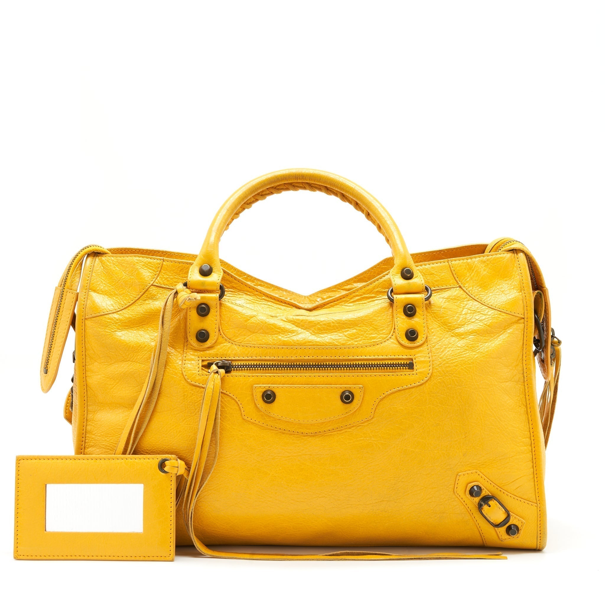 balenciaga-classic-city-bag-yellow-ruthenium-hardware