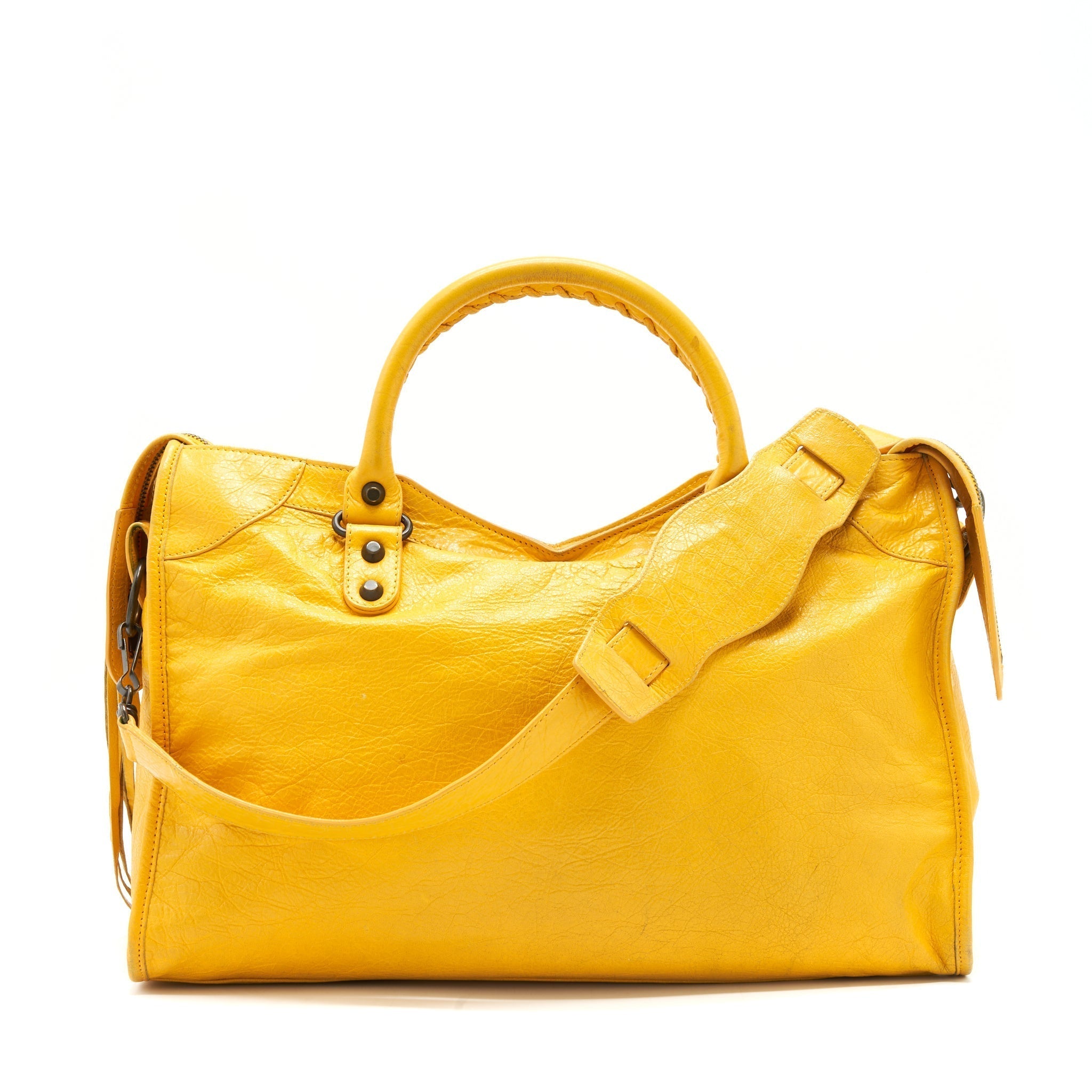 balenciaga-classic-city-bag-yellow-ruthenium-hardware