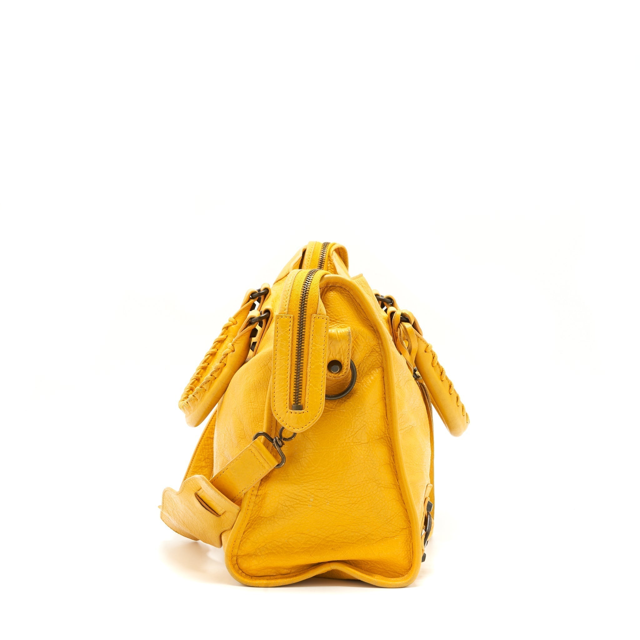 balenciaga-classic-city-bag-yellow-ruthenium-hardware