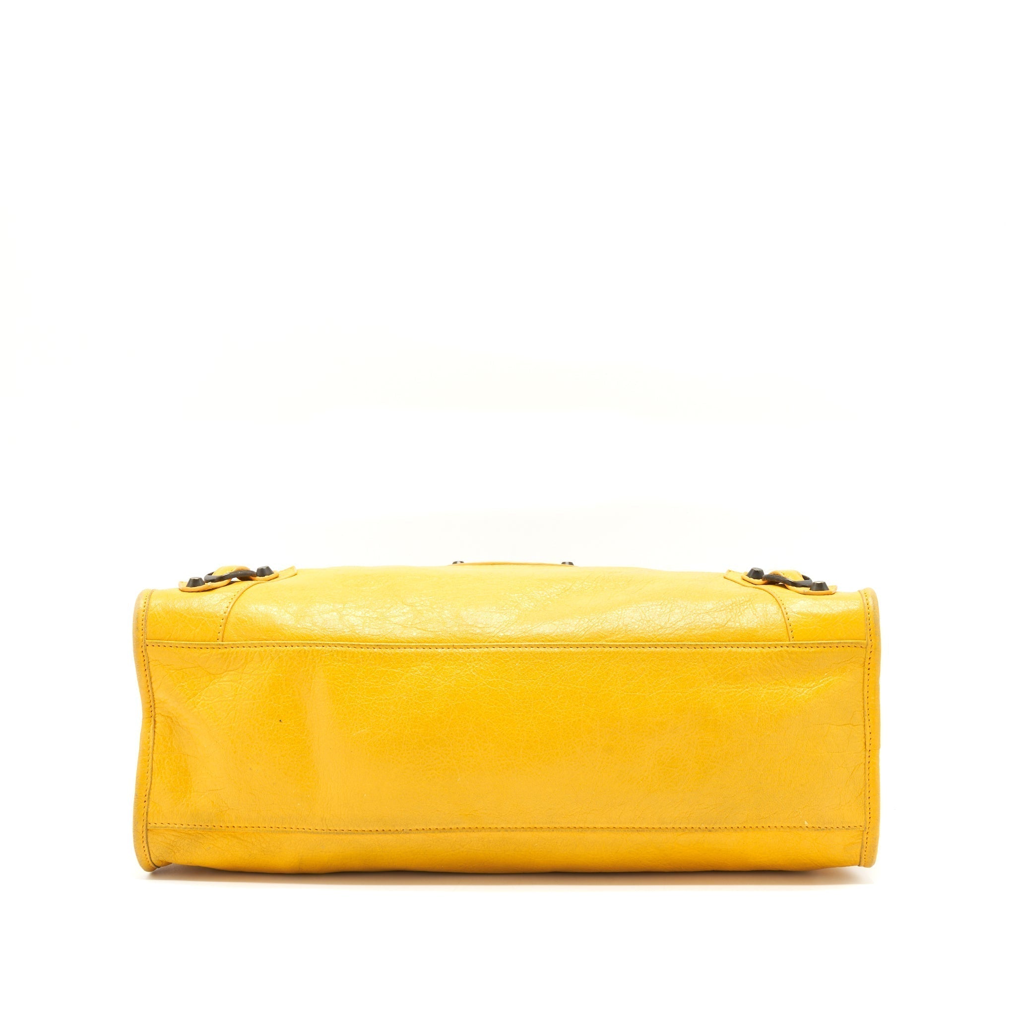 balenciaga-classic-city-bag-yellow-ruthenium-hardware