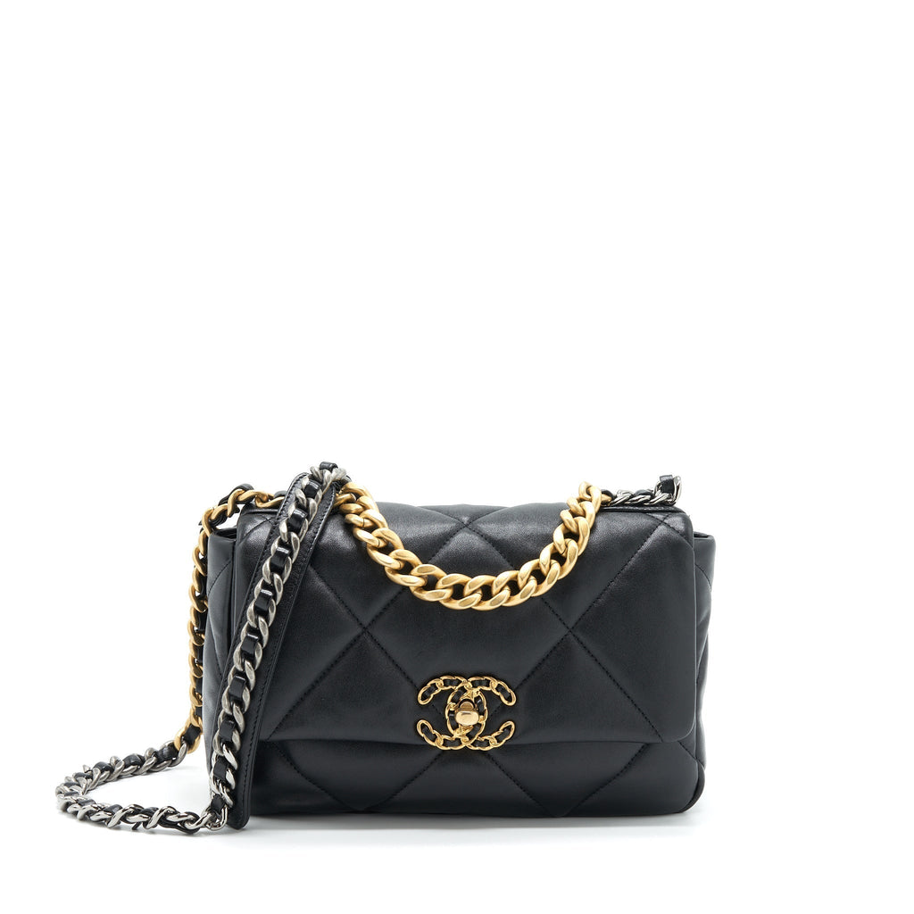 chanel-small-19-bag-lambskin-black-with-gold-and-silver-hardware