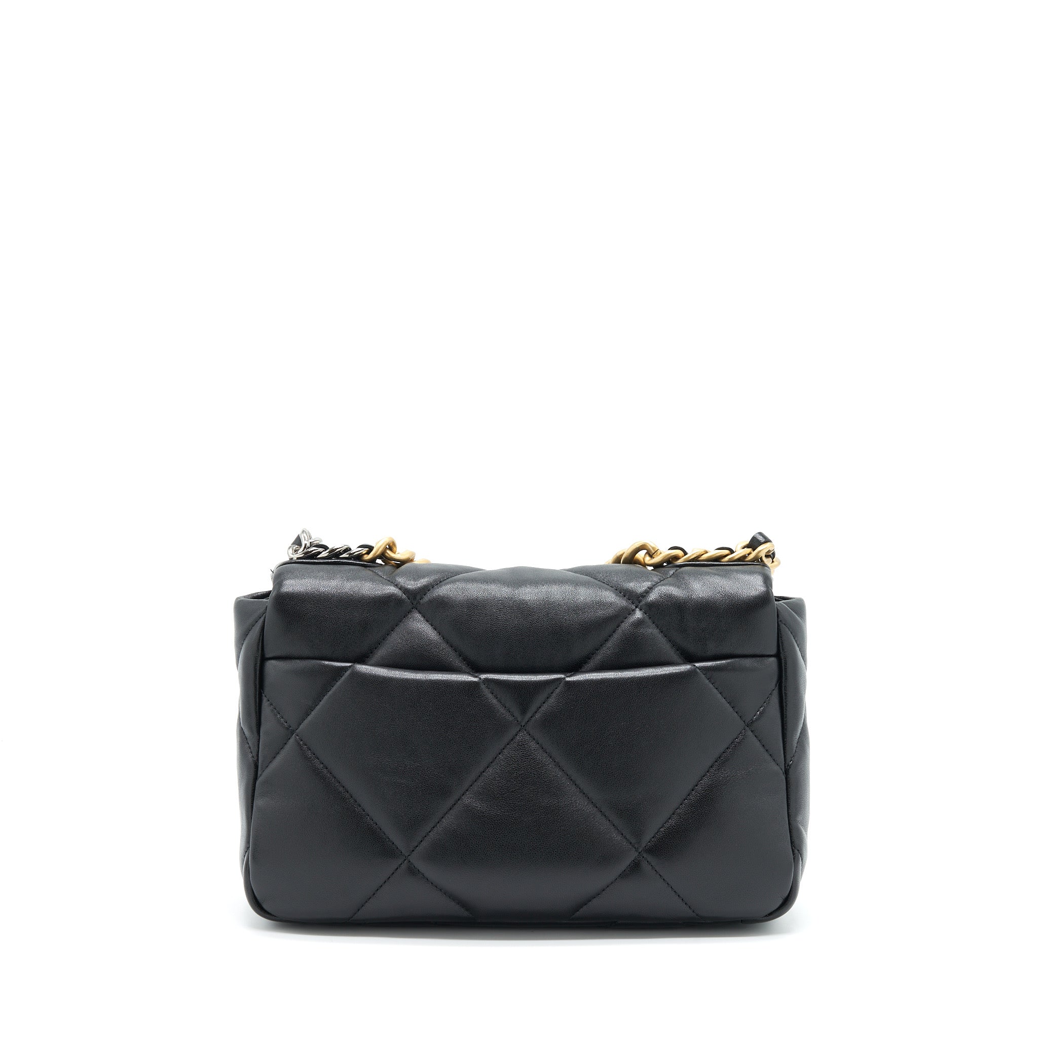 chanel-small-19-bag-lambskin-black-with-gold-and-silver-hardware