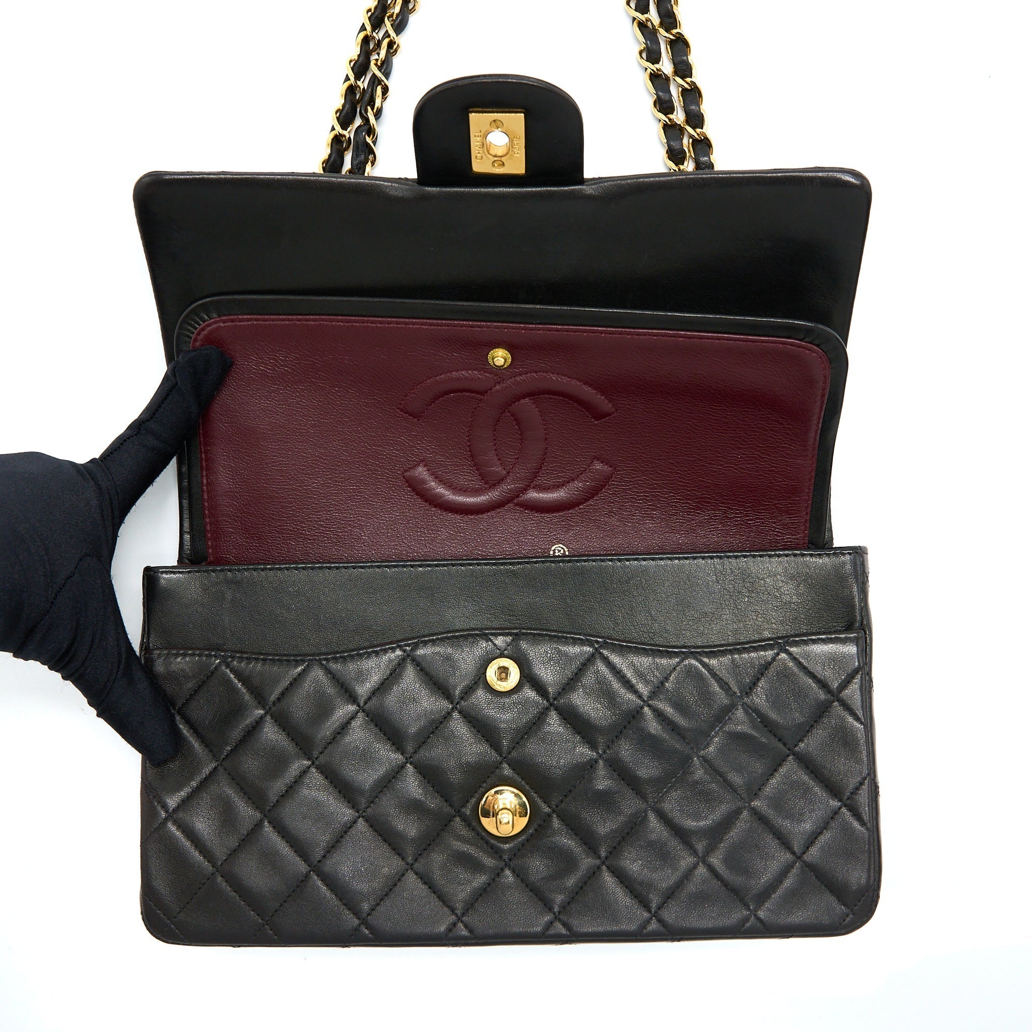 chanel-vintage-classic-double-flap-bag-lambskin-black-ghw