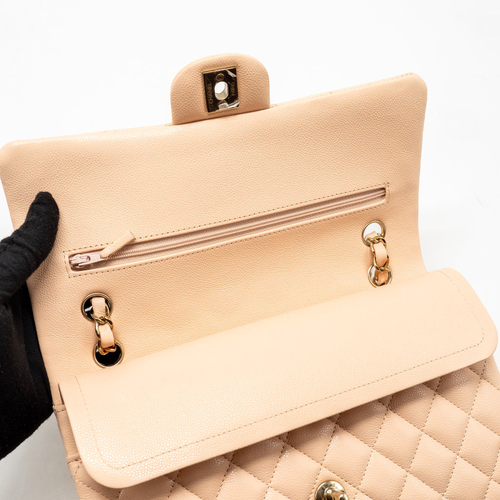chanel-medium-classic-double-flap-bag-caviar-nn269-beige-lghwmicrochip