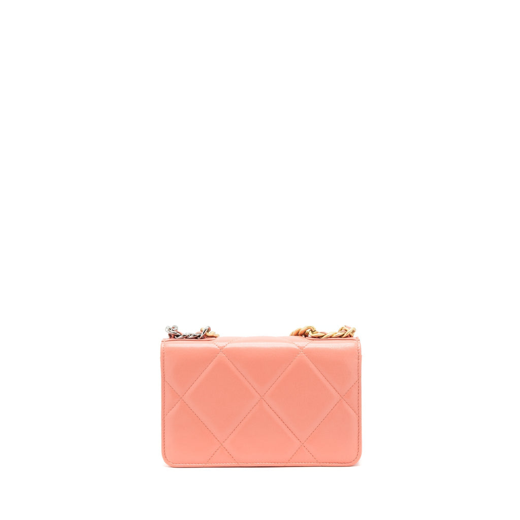 chanel-19-wallet-on-chain-goatskin-pink-with-gold-and-silver-hardware