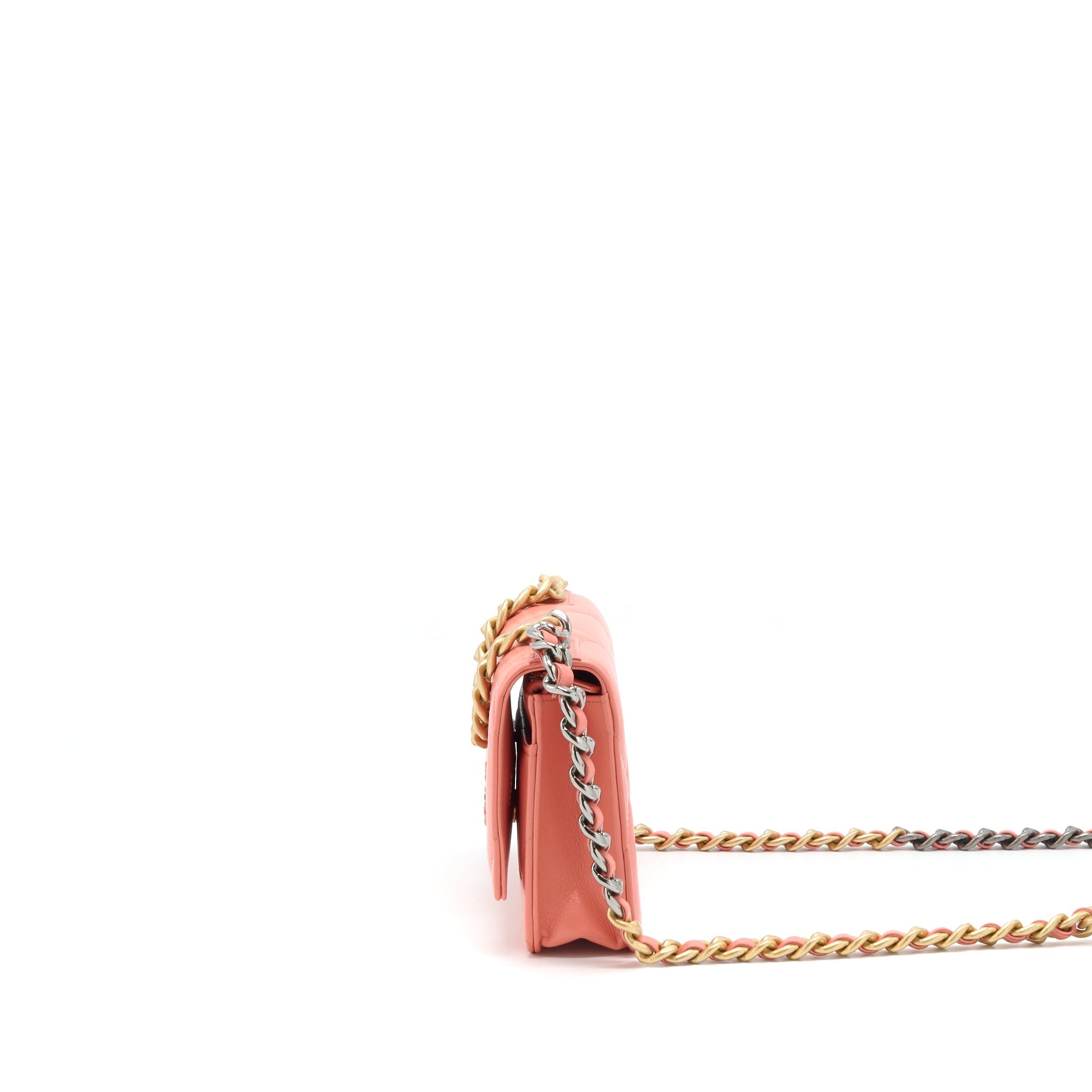 chanel-19-wallet-on-chain-goatskin-pink-with-gold-and-silver-hardware