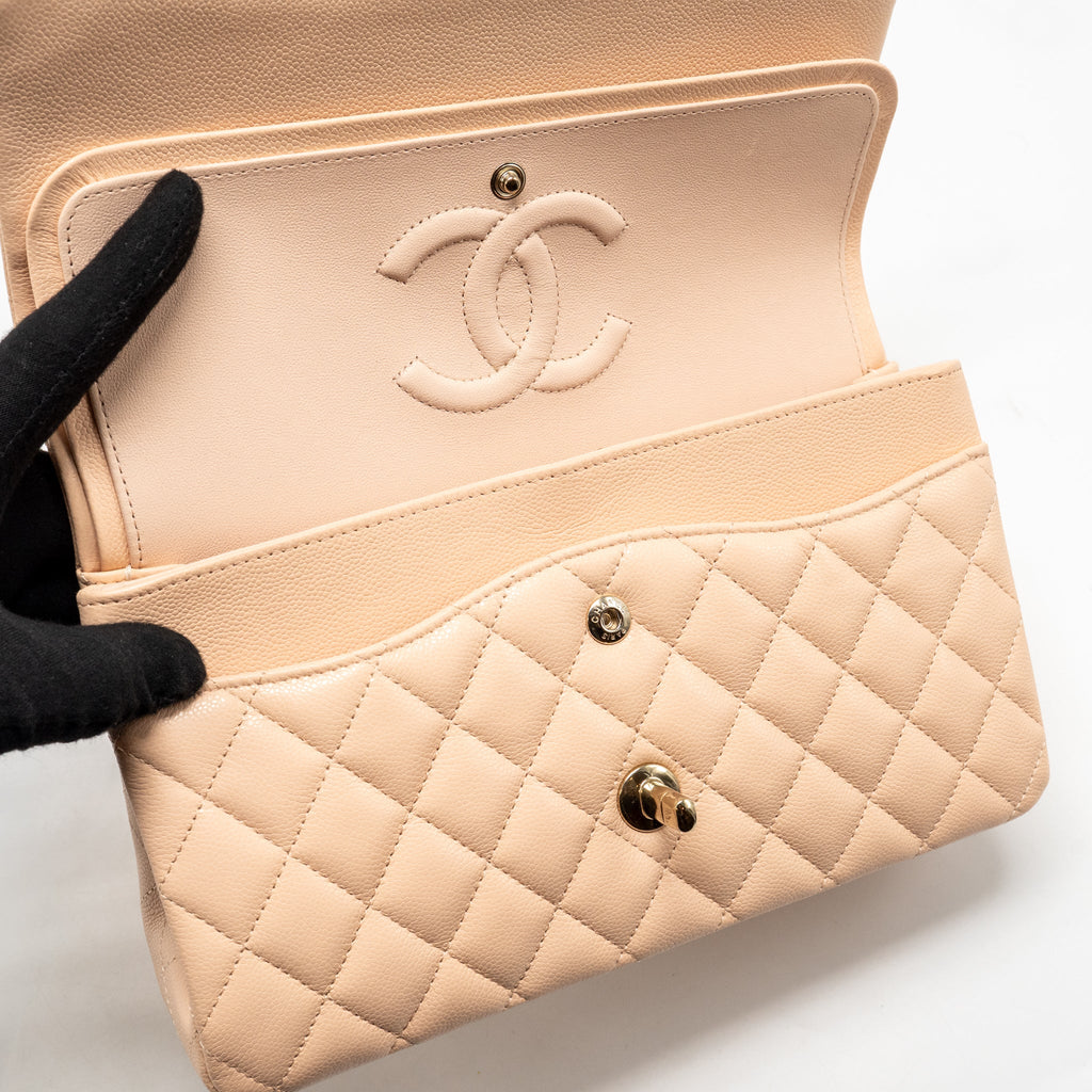 chanel-medium-classic-double-flap-bag-caviar-nn269-beige-lghwmicrochip