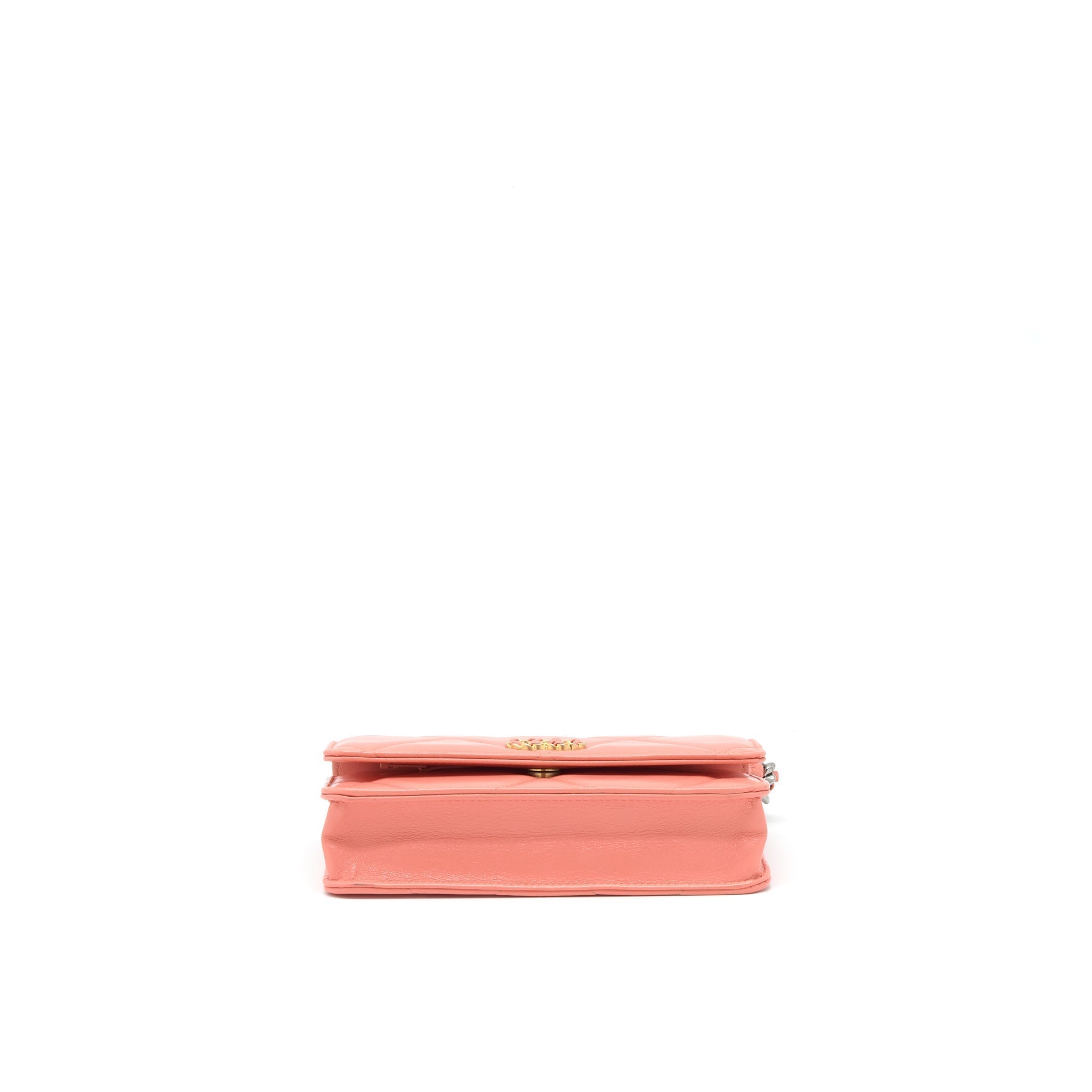chanel-19-wallet-on-chain-goatskin-pink-with-gold-and-silver-hardware