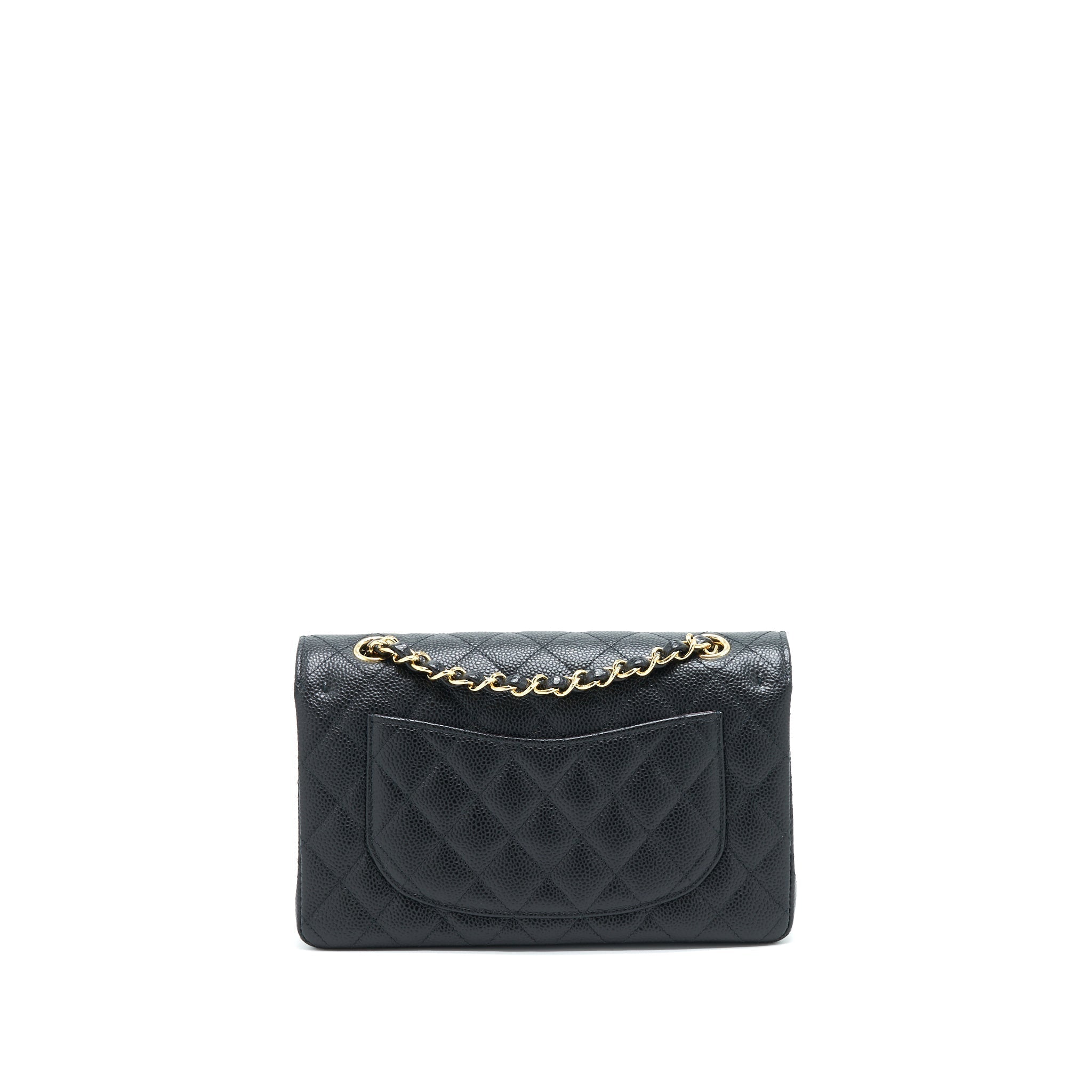 chanel-small-classic-double-flap-caviar-black-ghw-microchip